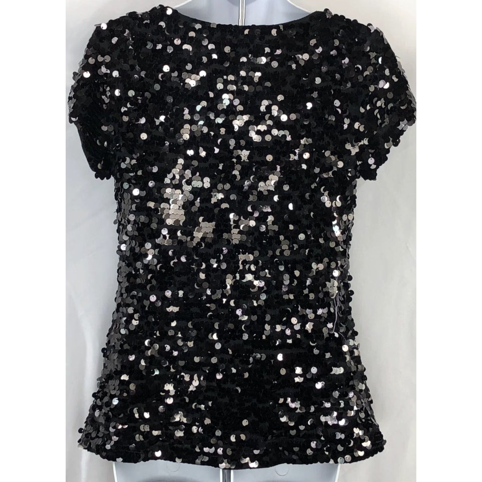 Incu INC Blouse Shirt Womens M Black Sequin Draped Cowl Neck Evening Party Deco Cocktail Vintage: No Size M / US 6-8 / IT 42-44 - 3 Thumbnail