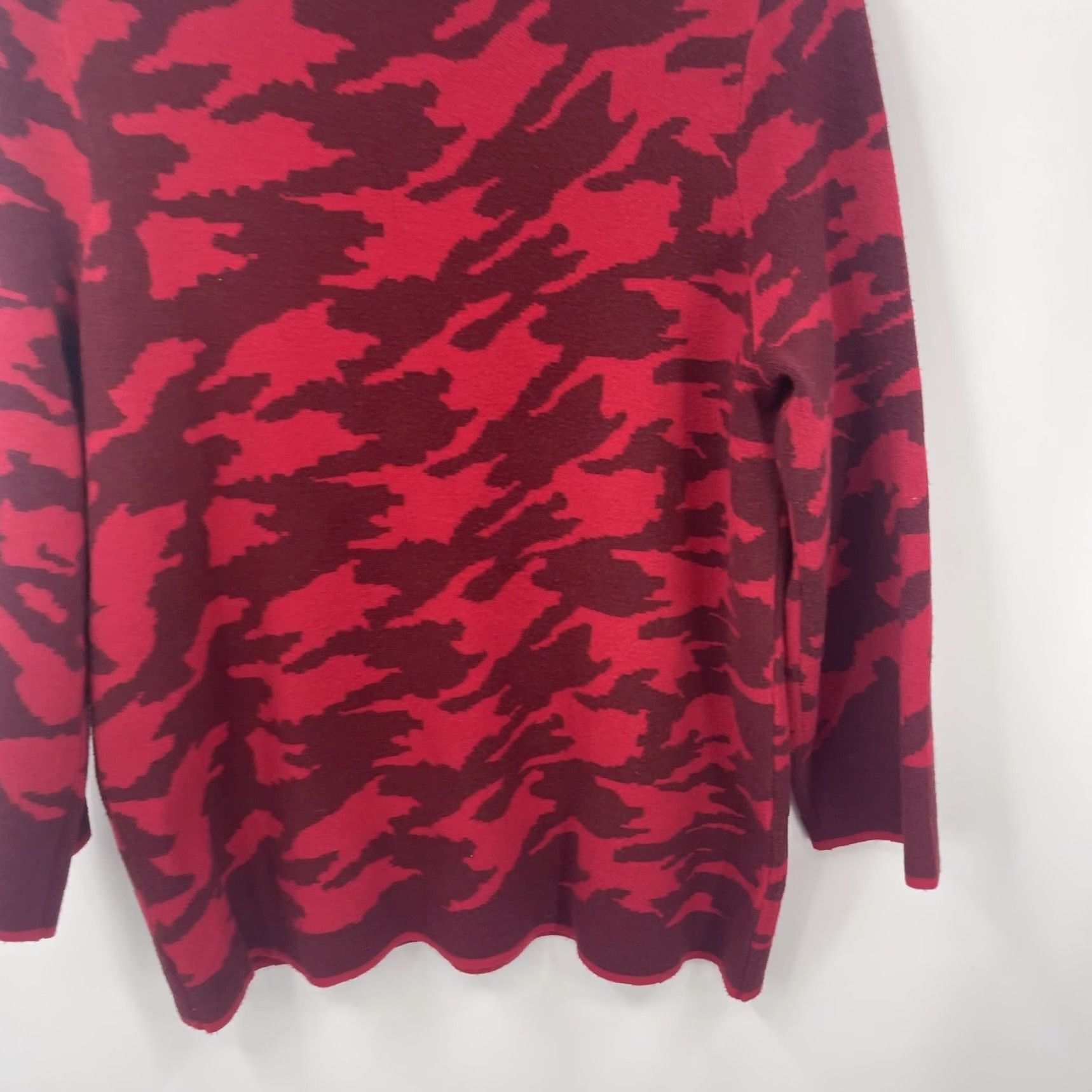 Vintage Chicos Sweater Womens L Back Zip Mock-Neck Casual Knit Red Vintage No (adjust to rules) Size L / US 10 / IT 46 - 6 Thumbnail