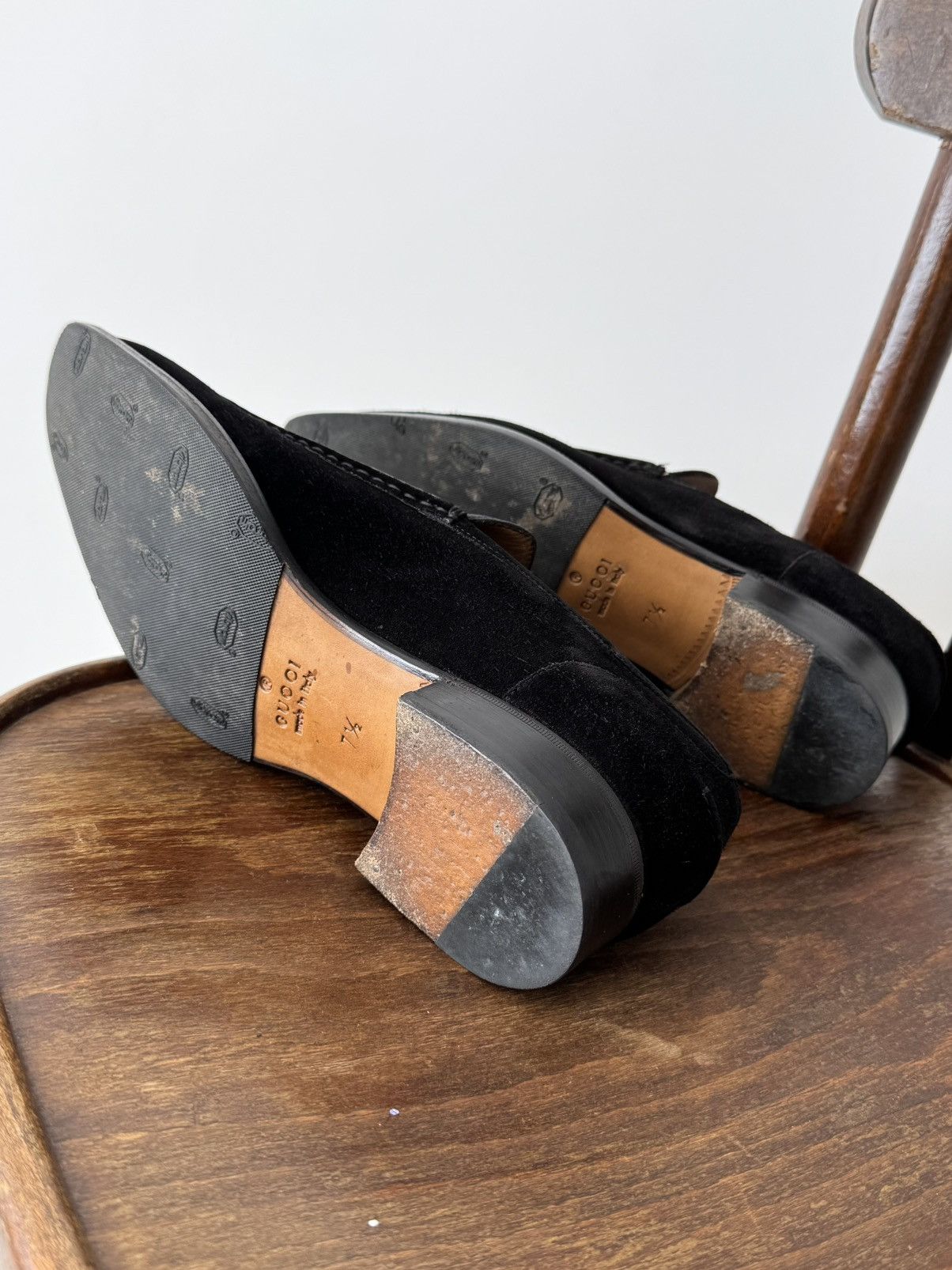 Gucci Gucci Black Suede & Leather Tuxedo Loafers Size US 8 / EU 41 - 6 Thumbnail