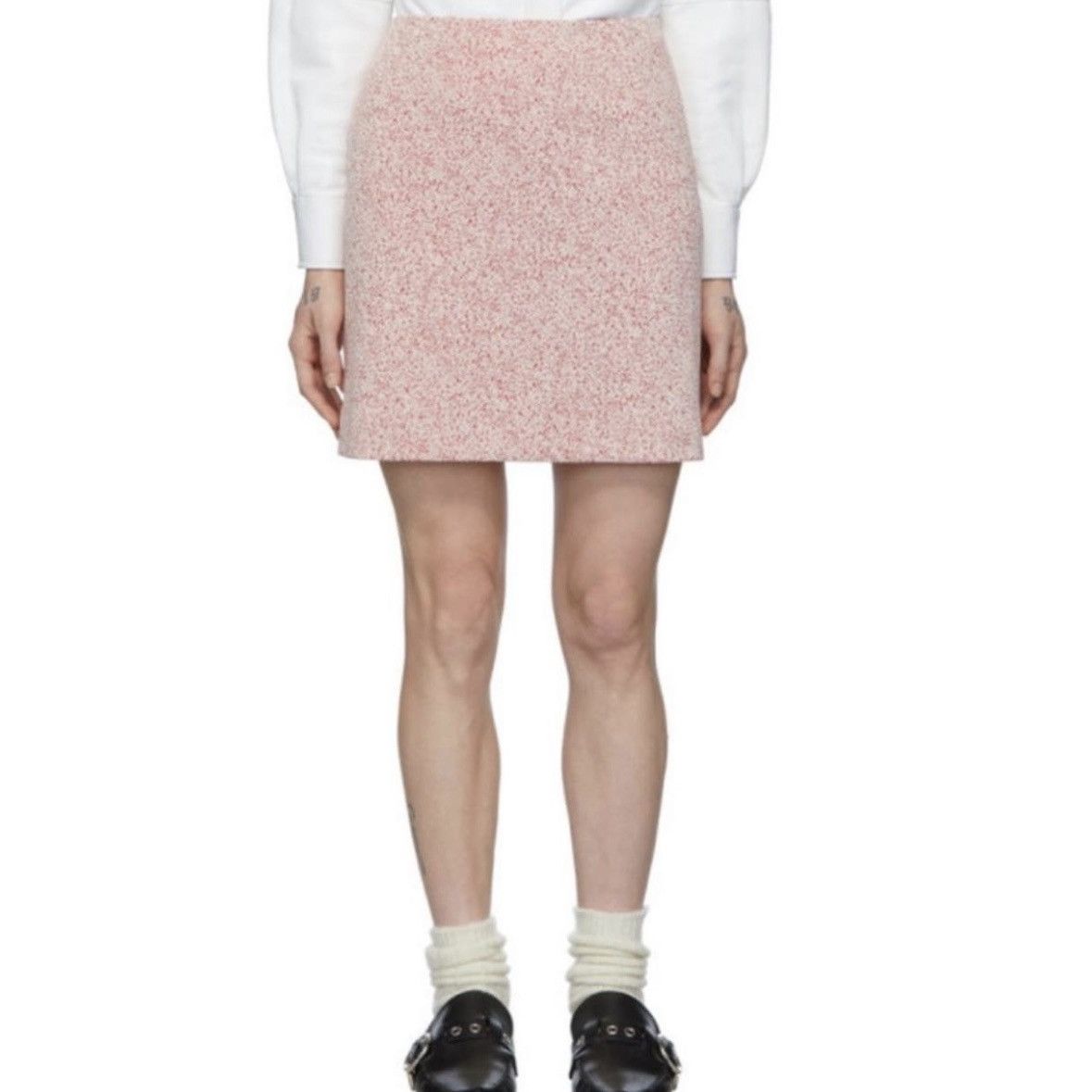 Namacheko Namacheko Tasebar Mini Skirt - White/Red Bouclé - Size 38 Size 38" / US 16 / IT 52 - 1 Thumbnail