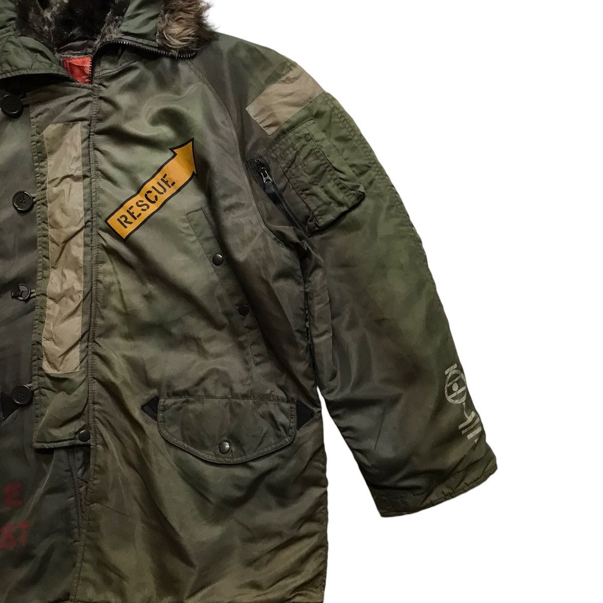 Avirex RARE VINTAGE AVIREX BOMBER FAUX FUR PARKA SUN FADED JACKET Size US L / EU 52-54 / 3 - 2 Thumbnail