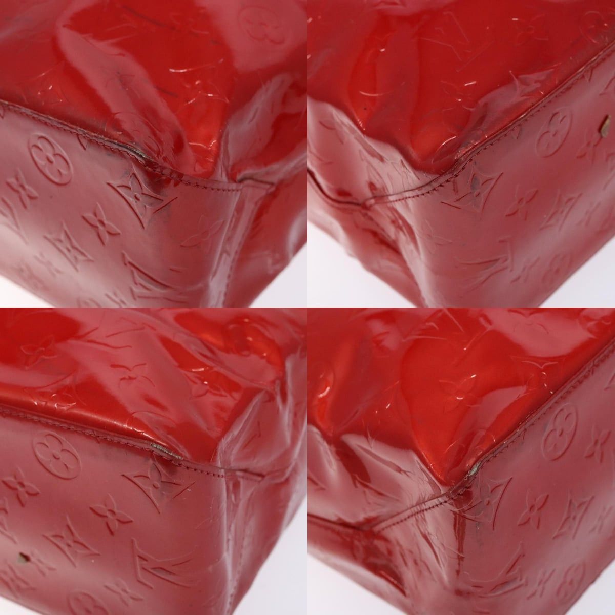 Louis Vuitton LOUIS VUITTON Monogram Vernis Reade MM Hand Bag Red Rouge Size ONE SIZE - 10 Thumbnail