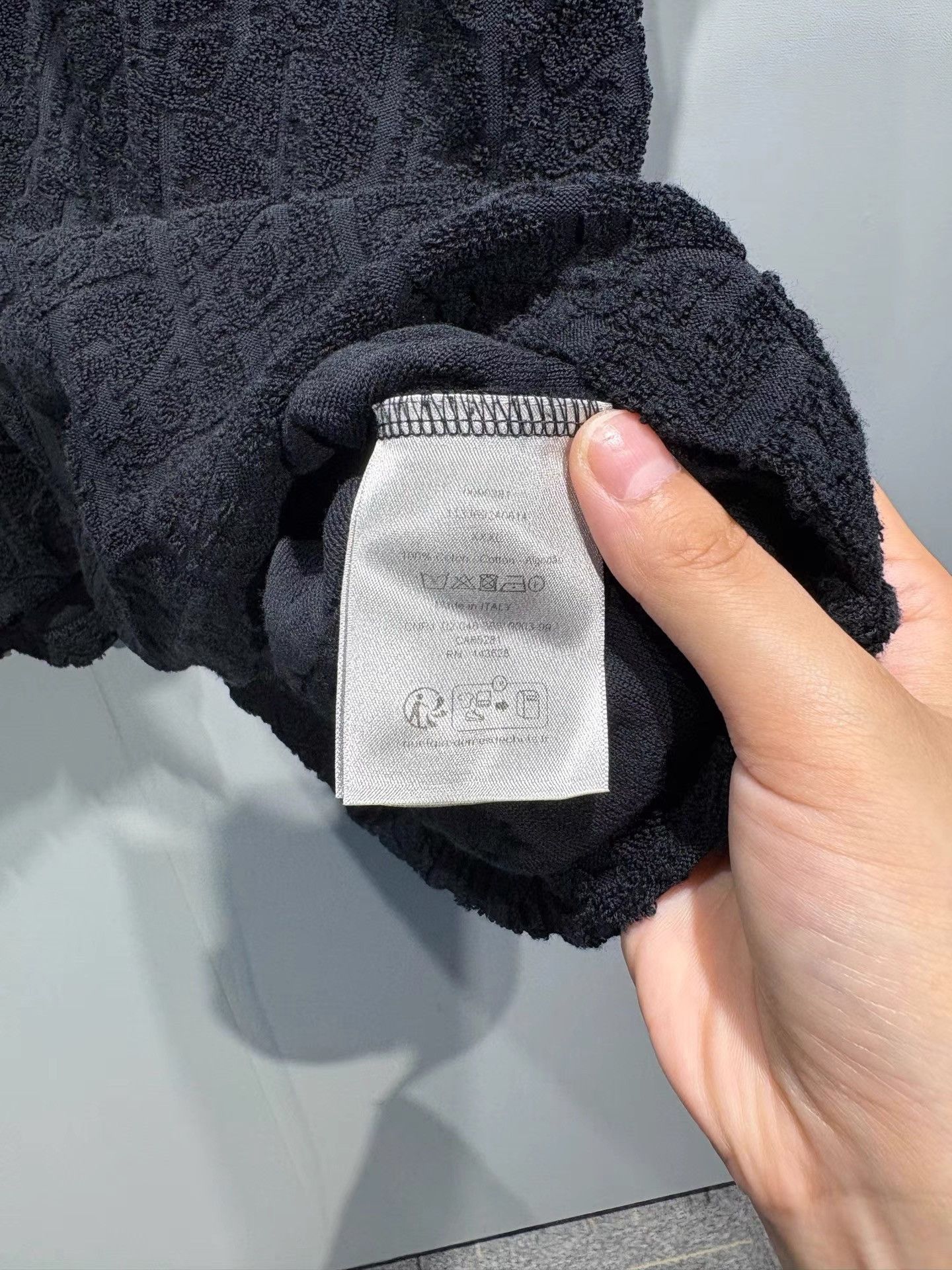 Dior Dior Black Terry T-shirt with All-over Subtle Print K36 Size US XXL / EU 58 / 5 - 4 Thumbnail