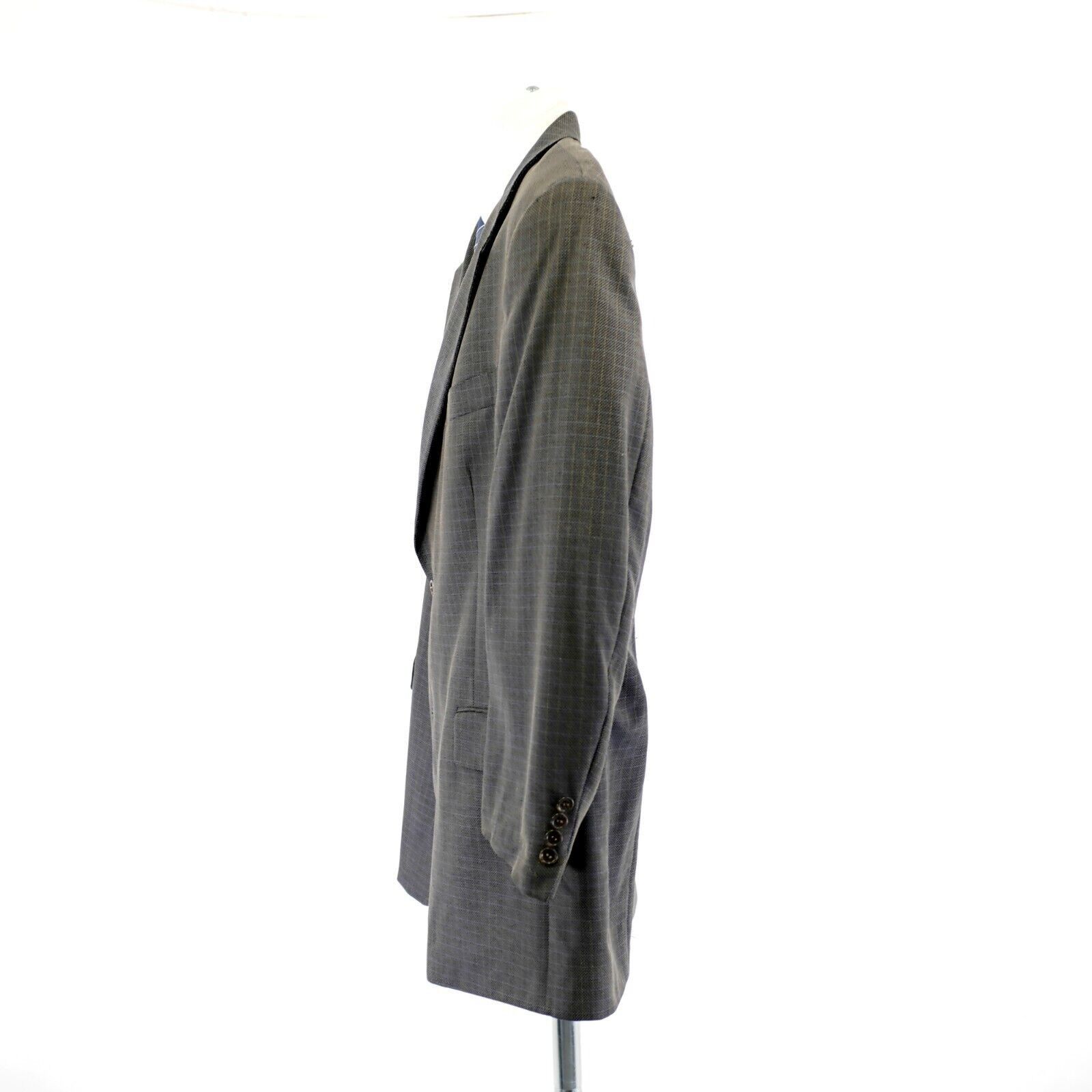 Hart Schaffner Marx Hart Schaffner Marx Thick Textured Wool Royal Navy Blue Tan Size 46R - 5 Thumbnail