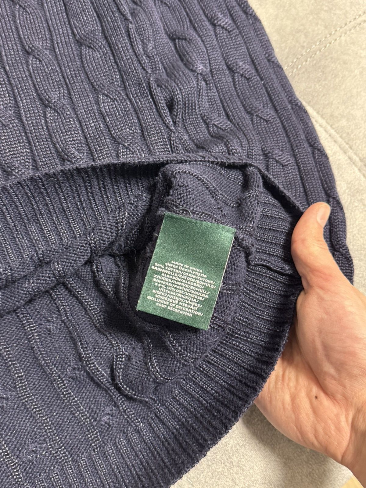 Polo Ralph Lauren × Vintage Vintage Polo Ralph Lauren cable knit sweater navy S M size Size US M / EU 48-50 / 2 - 8 Thumbnail