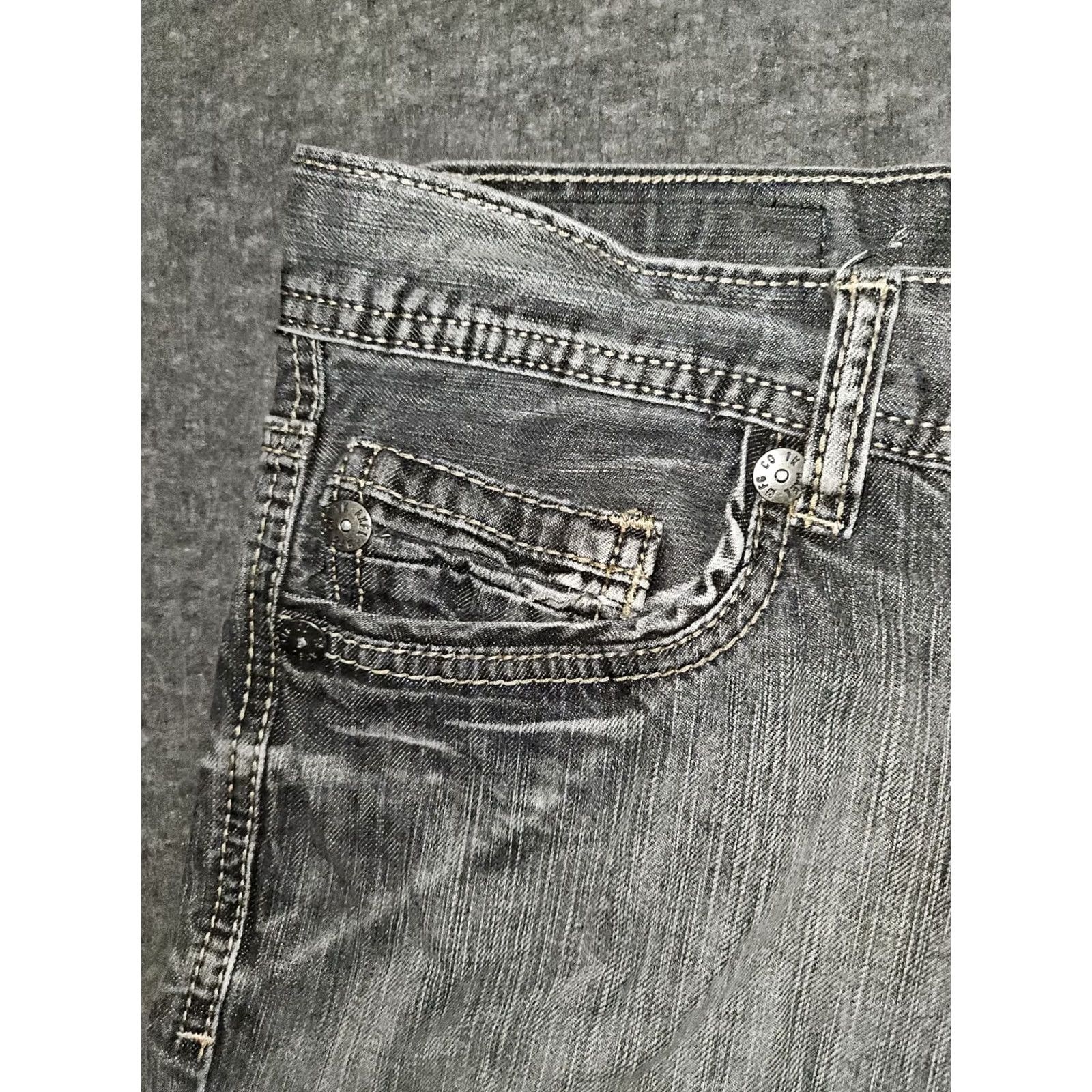 Vintage Axel Jeans Men's Gray Relaxed Straight Low Rise 30x30 Embroidered Preppy Size US 30 / EU 46 - 7 Thumbnail
