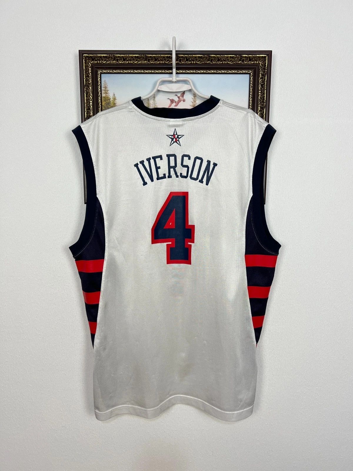 Reebok Vintage Reebok Team USA Iverson Jersey Basketball Shirt Size US XL / EU 56 / 4 - 5 Thumbnail