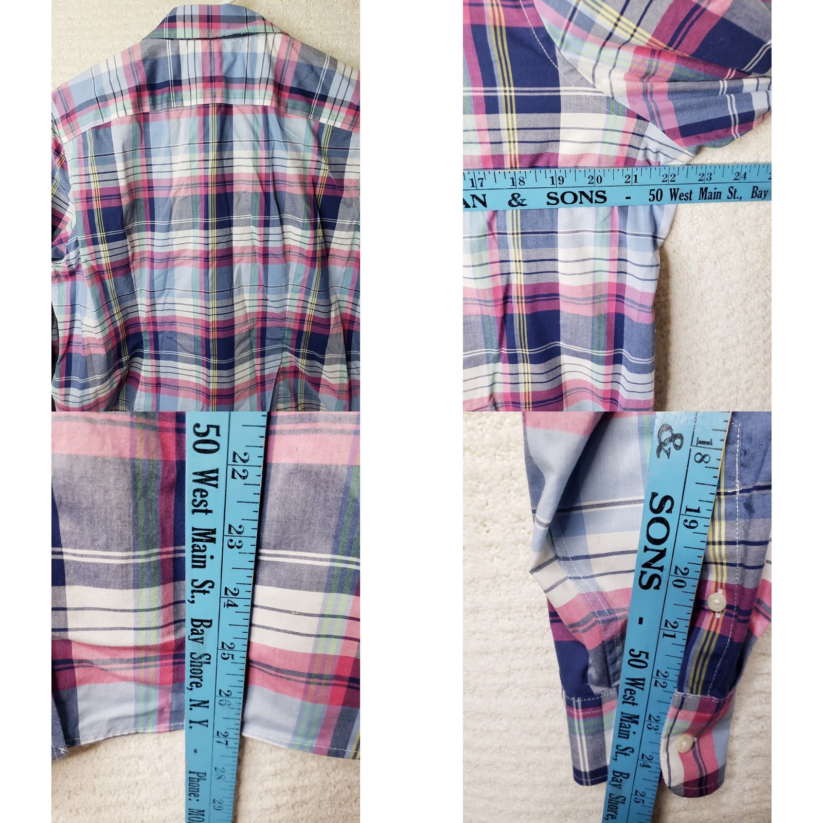 Chaps Chaps Men's XL No Iron Long Sleeve Shirt Button Down Multicolor Plaid Cotton Size US XL / EU 56 / 4 - 8 Thumbnail