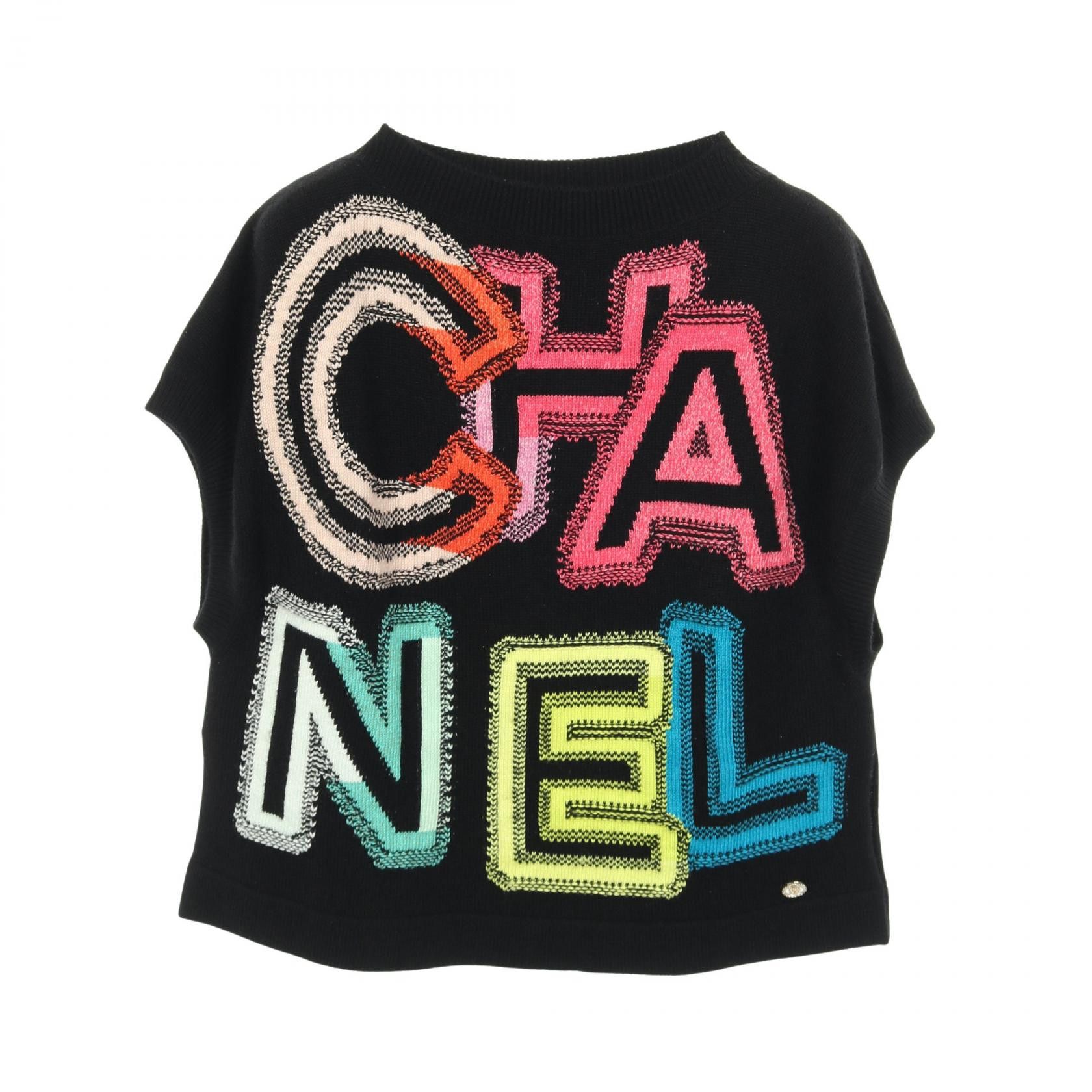 Chanel Chanel Chanel Logo Cashmere Cotton Knit Top Textile Tops P70887K10120 DUTY FREE for USA Size ONE SIZE - 1 Thumbnail