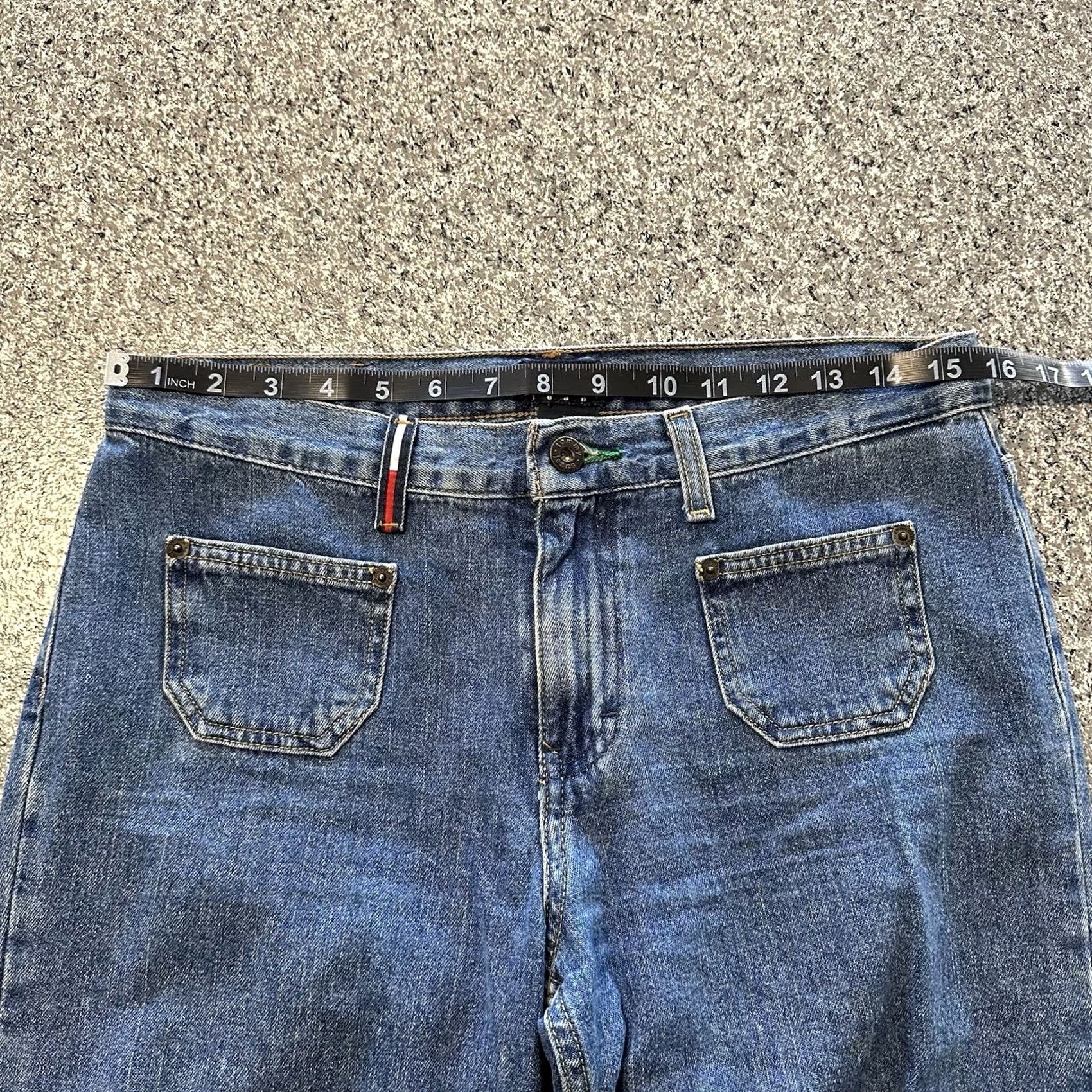 Tommy Hilfiger VINTAGE Tommy Hilfiger Jeans Womens 31x33 Mid Rise Flared Wide 5-Pocket Denim Blue Jeans Mens? Size 24" / US 00 / IT 34 - 7 Thumbnail