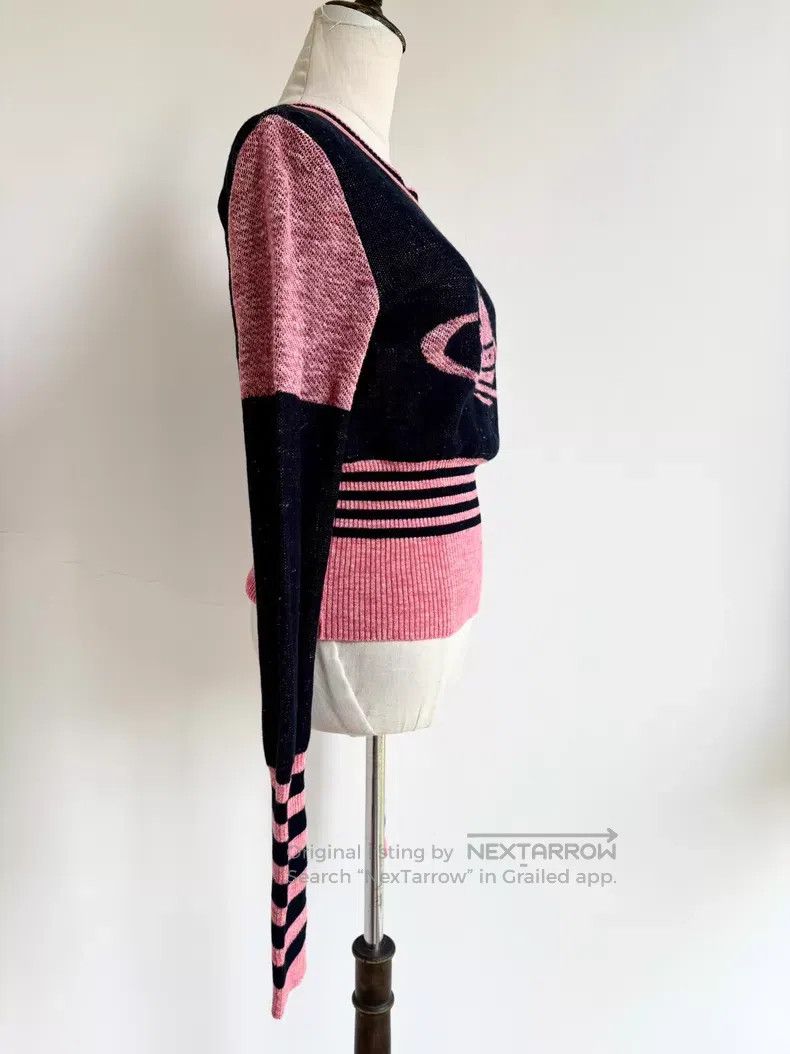 Vivienne Westwood Vivienne Westwood Pink and Black Striped Big Graphic Knitt Size ONE SIZE - 5 Thumbnail