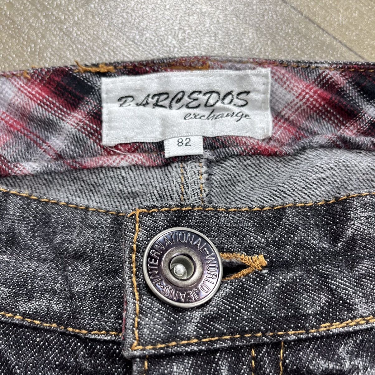 Japanese Brand Destroyed Y2K Barcedos Double Waist Lightning Design Jeans Size US 31 - 3 Thumbnail