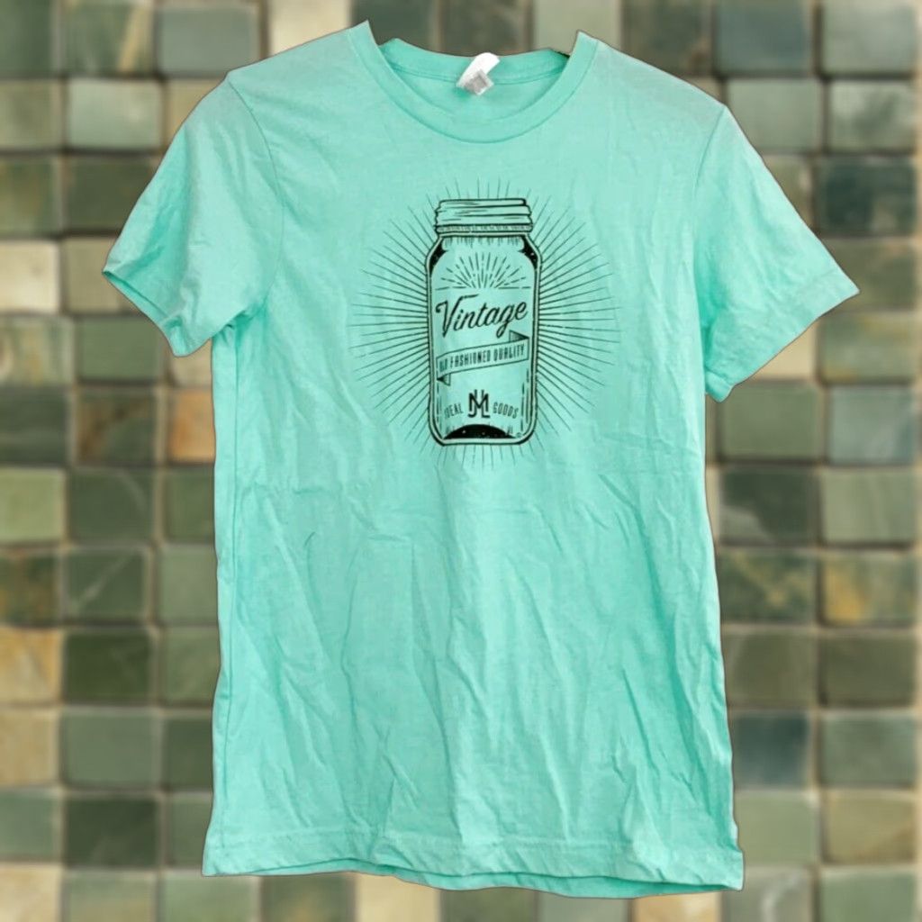 Vintage Bella Canvas Ideal Goods Vintage Mason Jar Label Green Short Sleeve T-Shirt M Women) Shirt Women M Green 90s Size M / US 6-8 / IT 42-44 - 1 Thumbnail