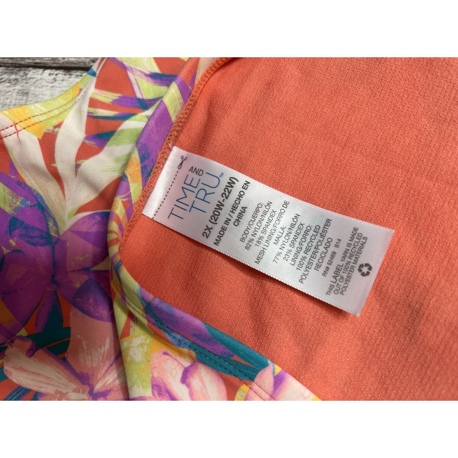 Other Time and Tru Tropical Floral Bikini Swimsuit Yellow 2pc NWT Size XXL / US 16-18 / IT 52-54 - 9 Thumbnail