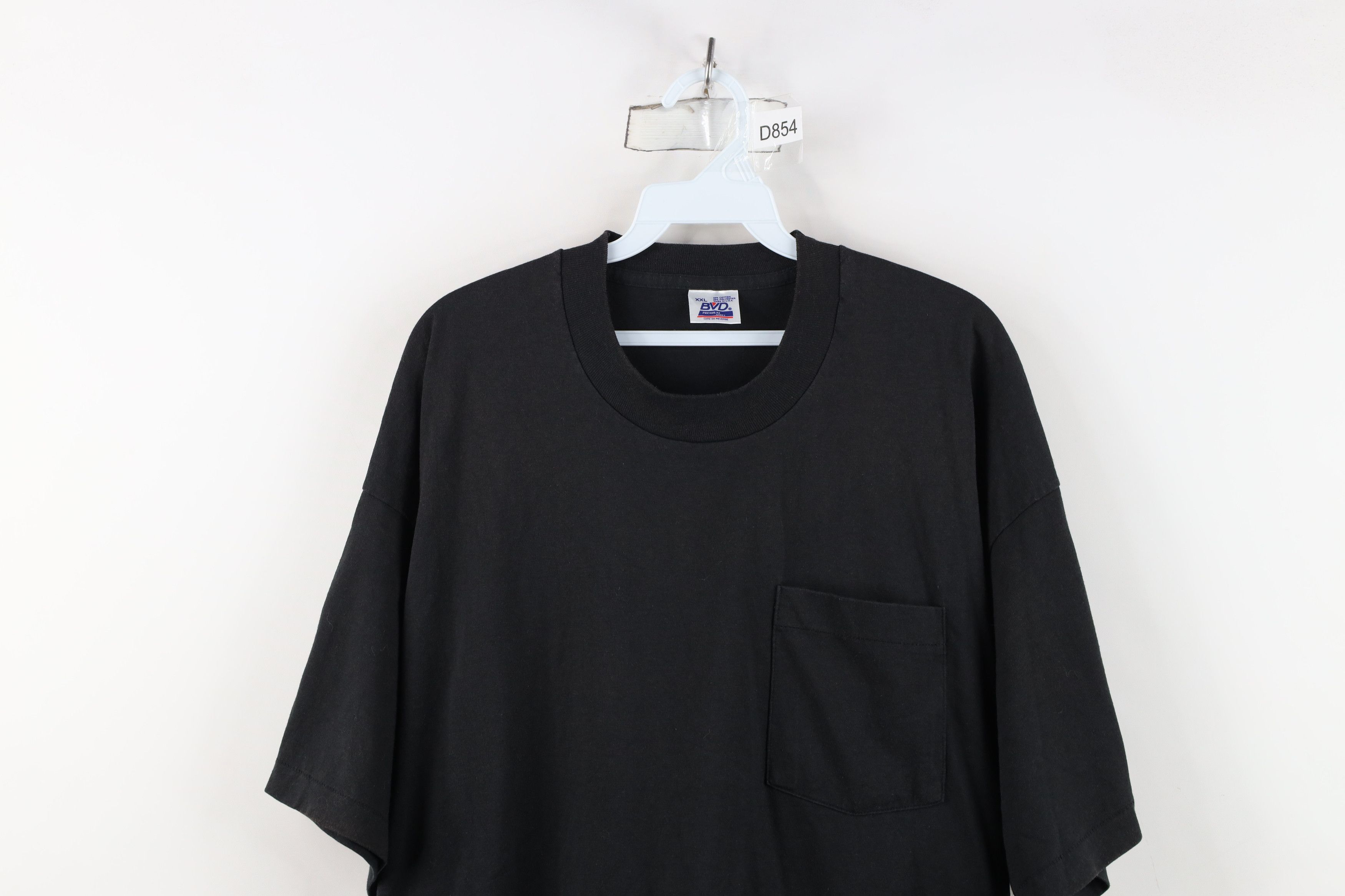 Vintage Vintage 90s Streetwear Heavyweight Pocket T-Shirt Black USA Size US XXL / EU 58 / 5 - 2 Thumbnail