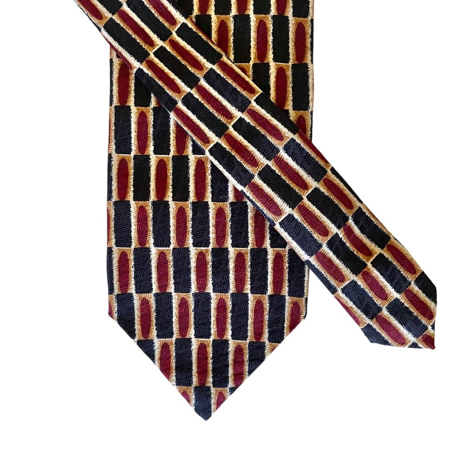 Vintage Vintage Ferrell Reed for Mills Touché Checkered Silk Tie Size ONE SIZE - 3 Thumbnail