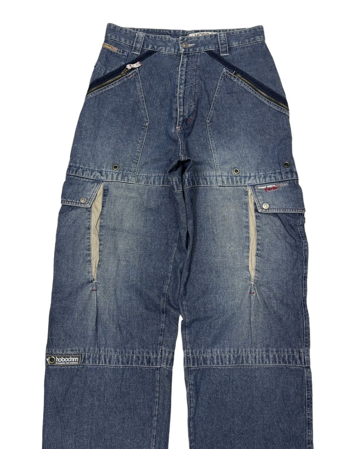 JNCO RARE🔥OG HOBO DENIM BAGGY MULTI POCKET CARGO PANTS Size US 33 - 5 Thumbnail