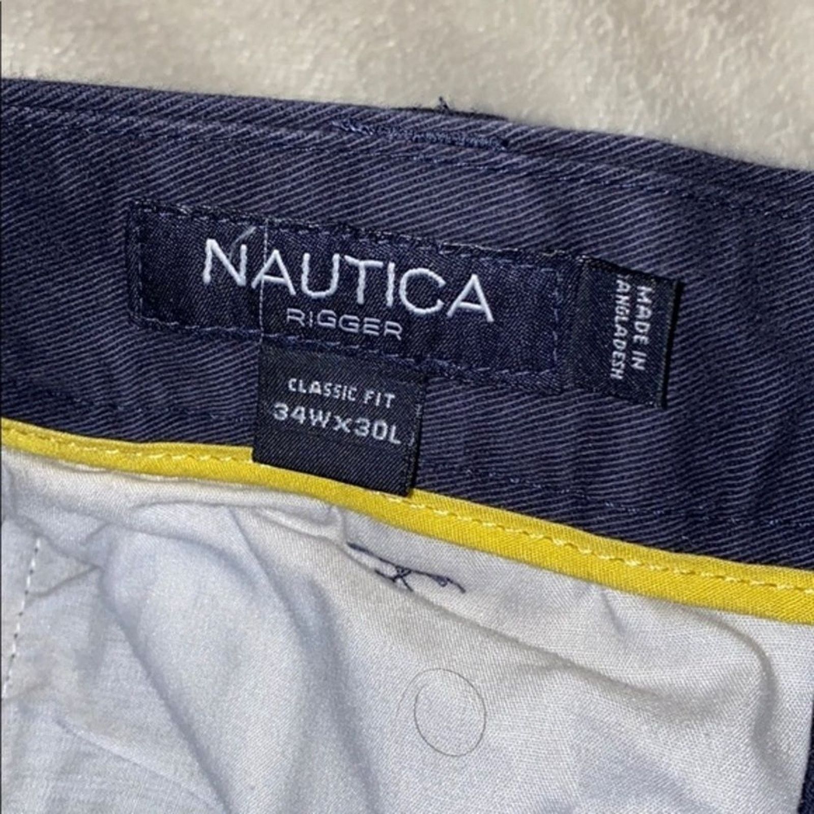 Nautica Nautica Navy Blue Chinos Trouser | Sz 34W x 30L Size US 34 / EU 50 - 5 Thumbnail