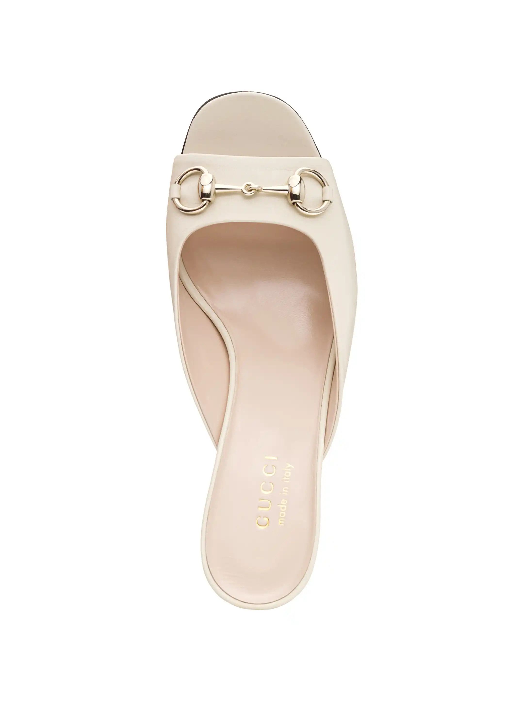Gucci o1loc1c0426 816607 Women's Horsebit Slides Mules in White Size US 7 / IT 37 - 5 Thumbnail