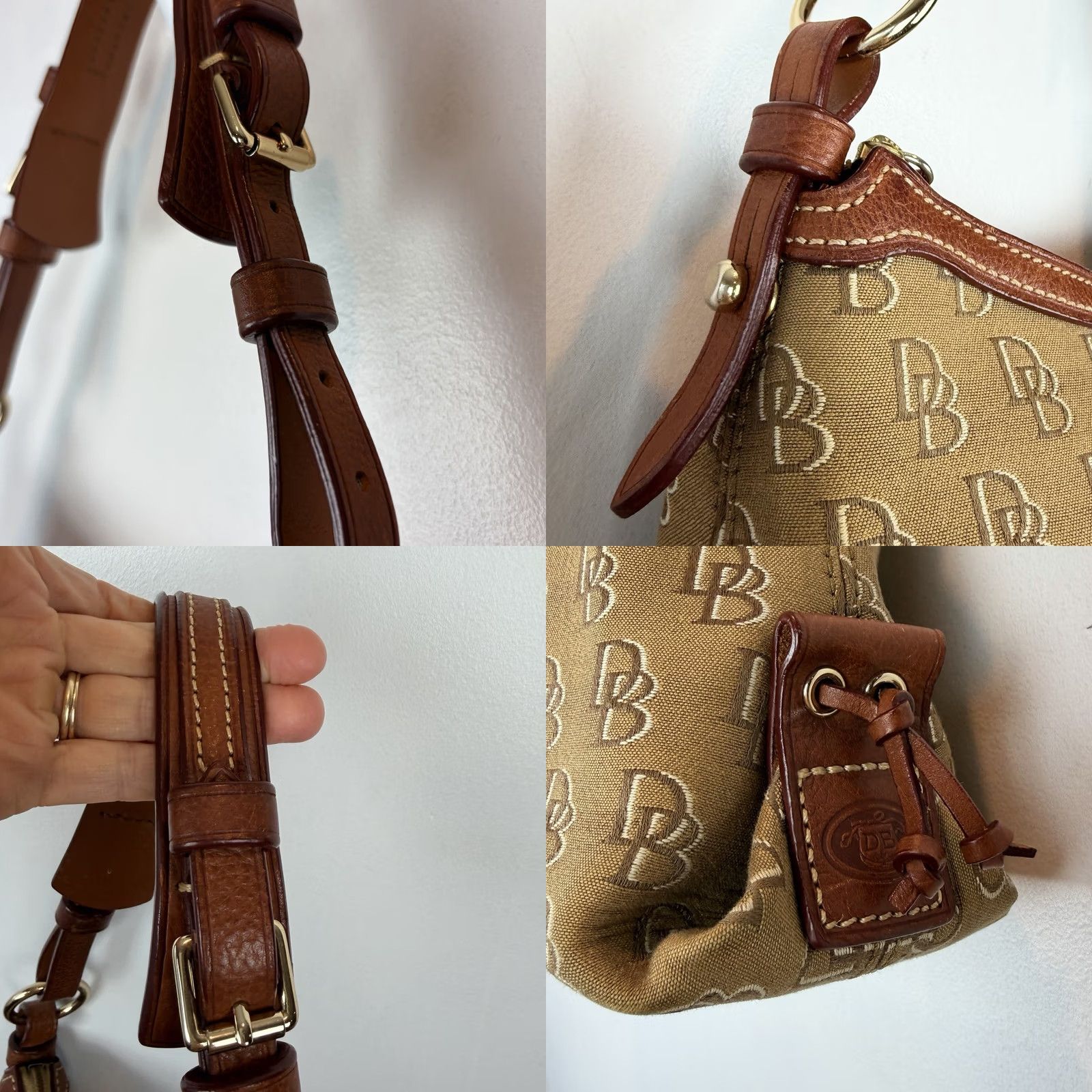 Dooney & Bourke Dooney & Bourke Monogram Hobo Bag Prairie Winds Anniversary Brown Leather Monogram Zipper Bag Women Medium Size ONE SIZE - 8 Thumbnail