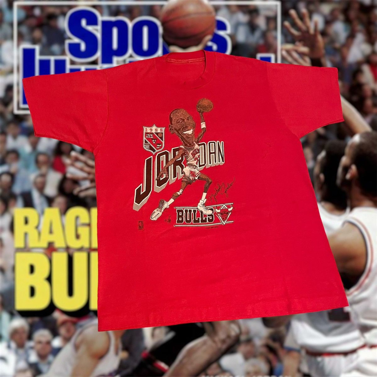 NBA × Salem Sportswear × Vintage Vintage 1988 NBA Michael Jordan MVP Chicago Bulls Tee Size US L / EU 52-54 / 3 - 1 Thumbnail
