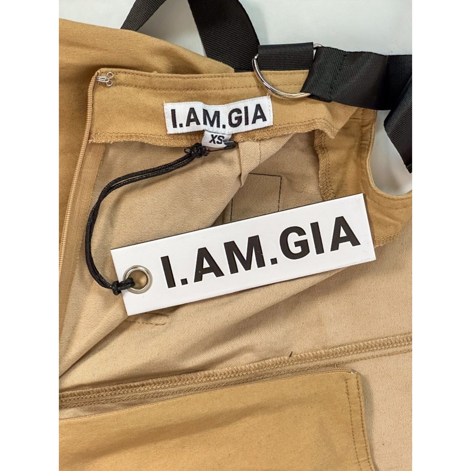 I.AM.GIA I.AM.GIA Cobain Overalls Tan Chain Strap Drop Crotch XS NWT Size 25" / US 0 / IT 36 - 5 Thumbnail