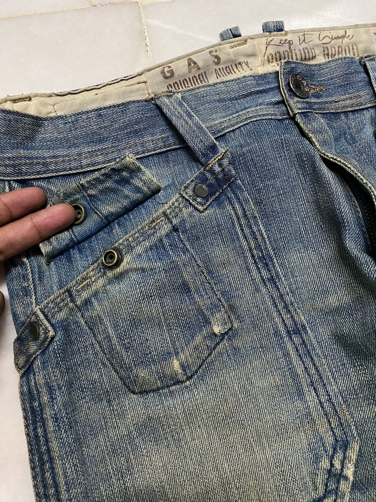 If Six Was Nine 💥Sick💥Vintage 90s Style Gas Mudwash Faded Distress Jean Size US 32 / EU 48 - 9 Thumbnail