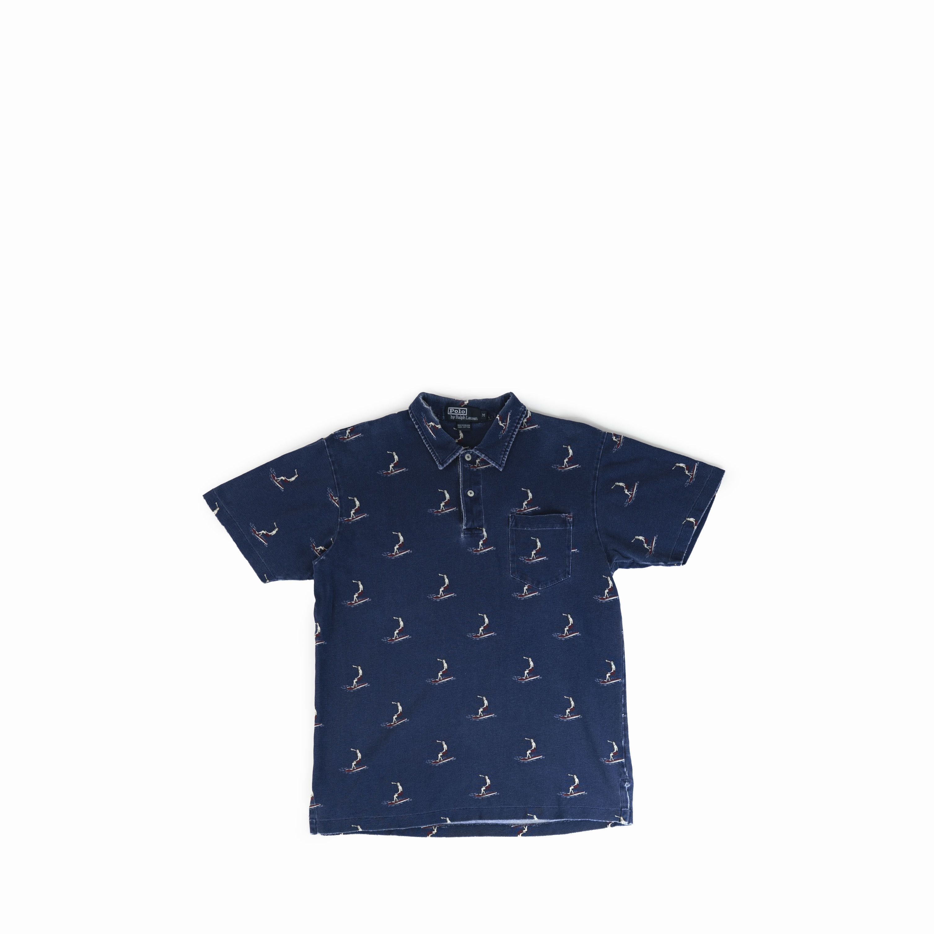 Ralph Lauren Vintage 1999 Polo Ralph Lauren Surfer Print Polo Shirt Size US M / EU 48-50 / 2 - 1 Thumbnail
