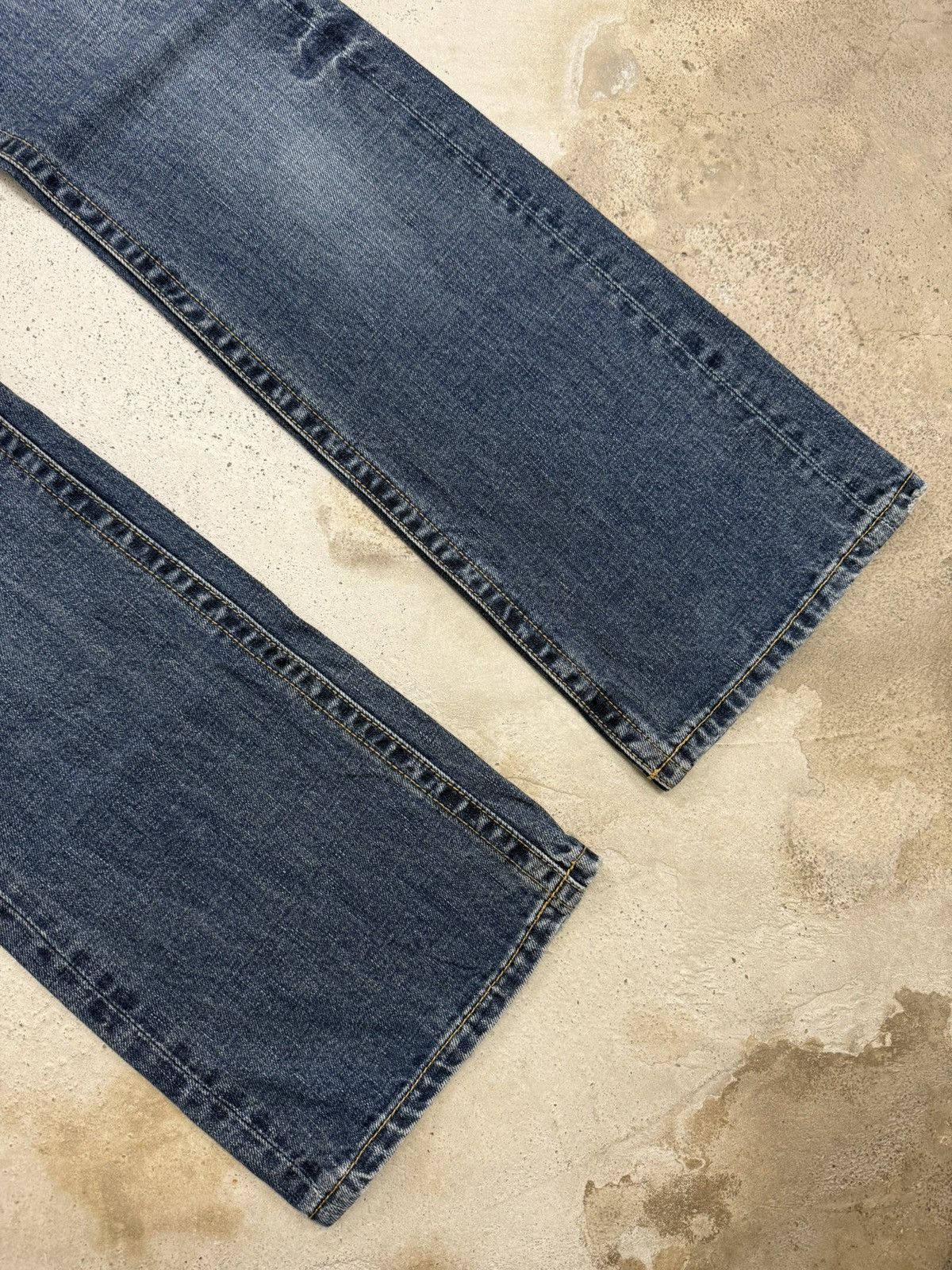 Japanese Brand Back Number Flare Carpenter Whisker Denim Pants Size US 31 - 5 Thumbnail