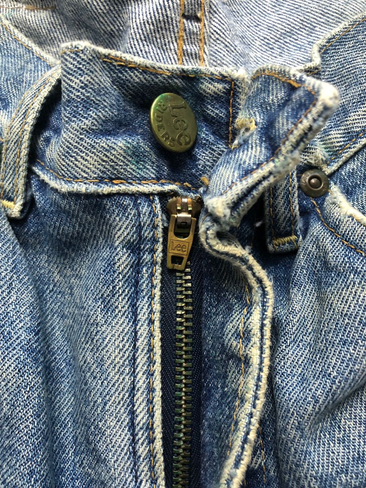 If Six Was Nine × Le Grande Bleu (L.G.B.) × Lee Vintage Lee Riders Distressed Jeans Made in USA Size US 30 / EU 46 - 7 Thumbnail