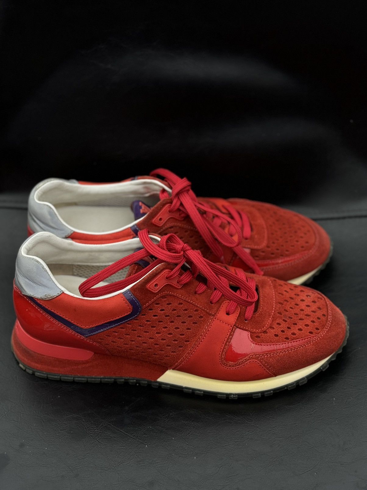 Louis Vuitton Louis Vuitton red suede trainers sneakers Size US 8 / IT 38 - 3 Thumbnail