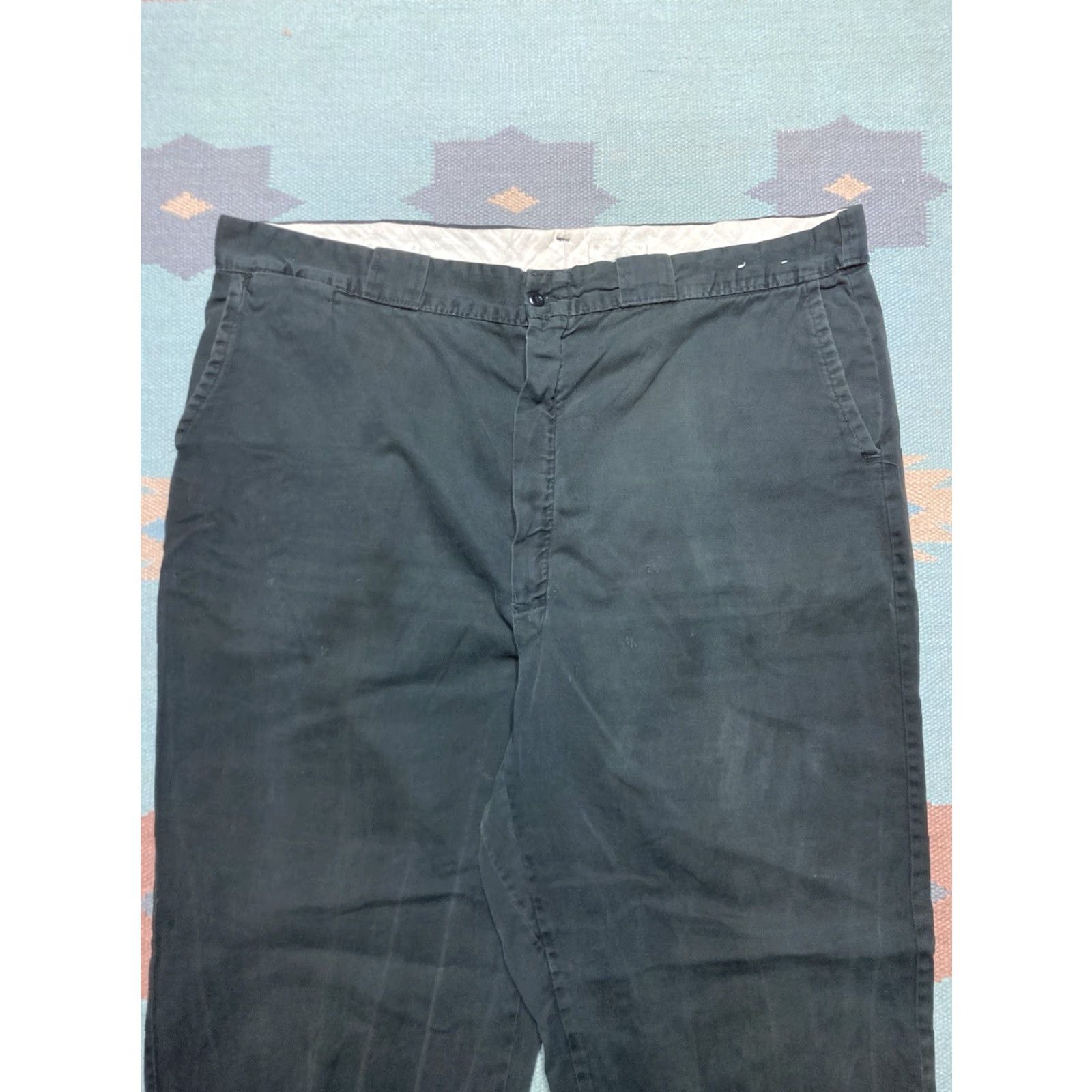 Vintage VINTAGE 1950S CHINO WORK PANTS Black Sail Cloth Cotton Twill Workwear 43x30 Pants Men 43 30 Black Sail Cloth 1950s Workwear Chino Pants Men Size US 43 - 6 Thumbnail