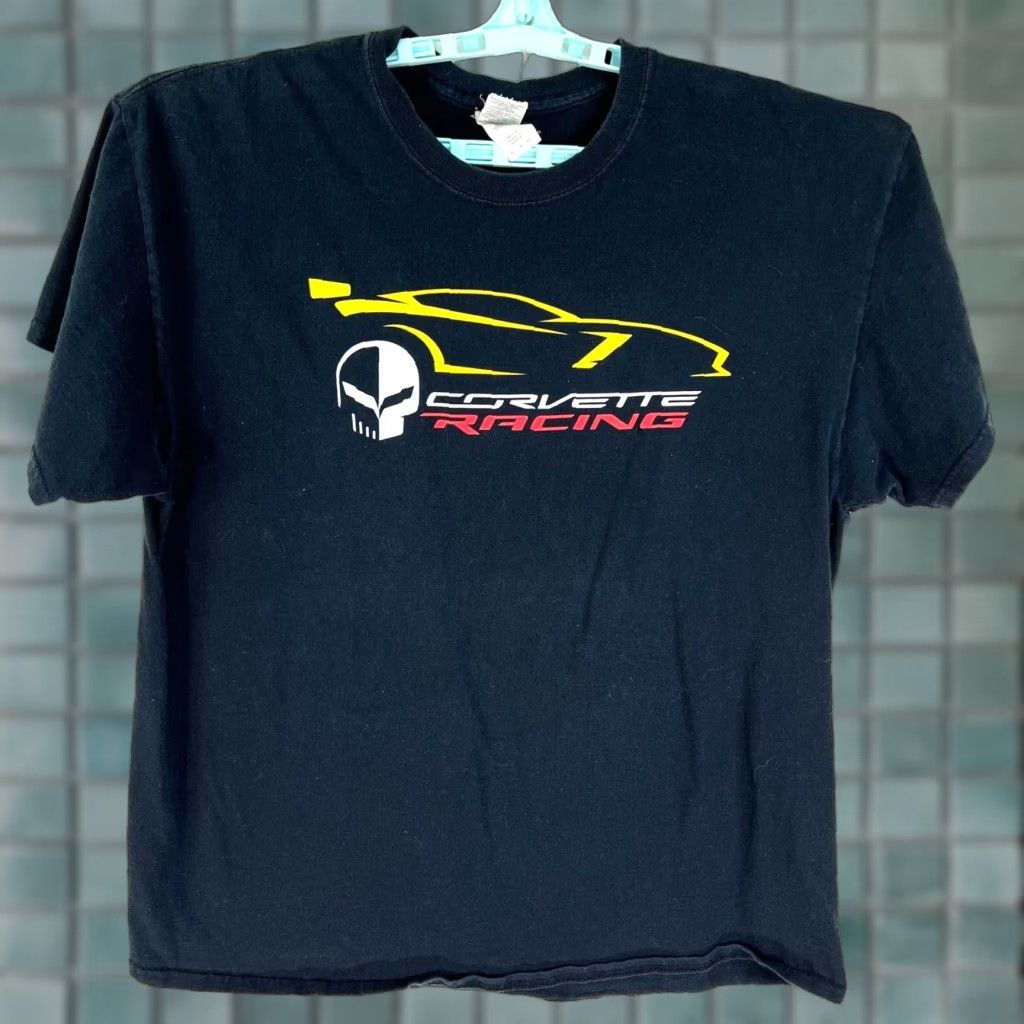 Vintage Corvette Racing Graphic T-Shirt XL Black Short Sleeve Crew Neck Cars Mens Size US XL / EU 56 / 4 - 1 Thumbnail