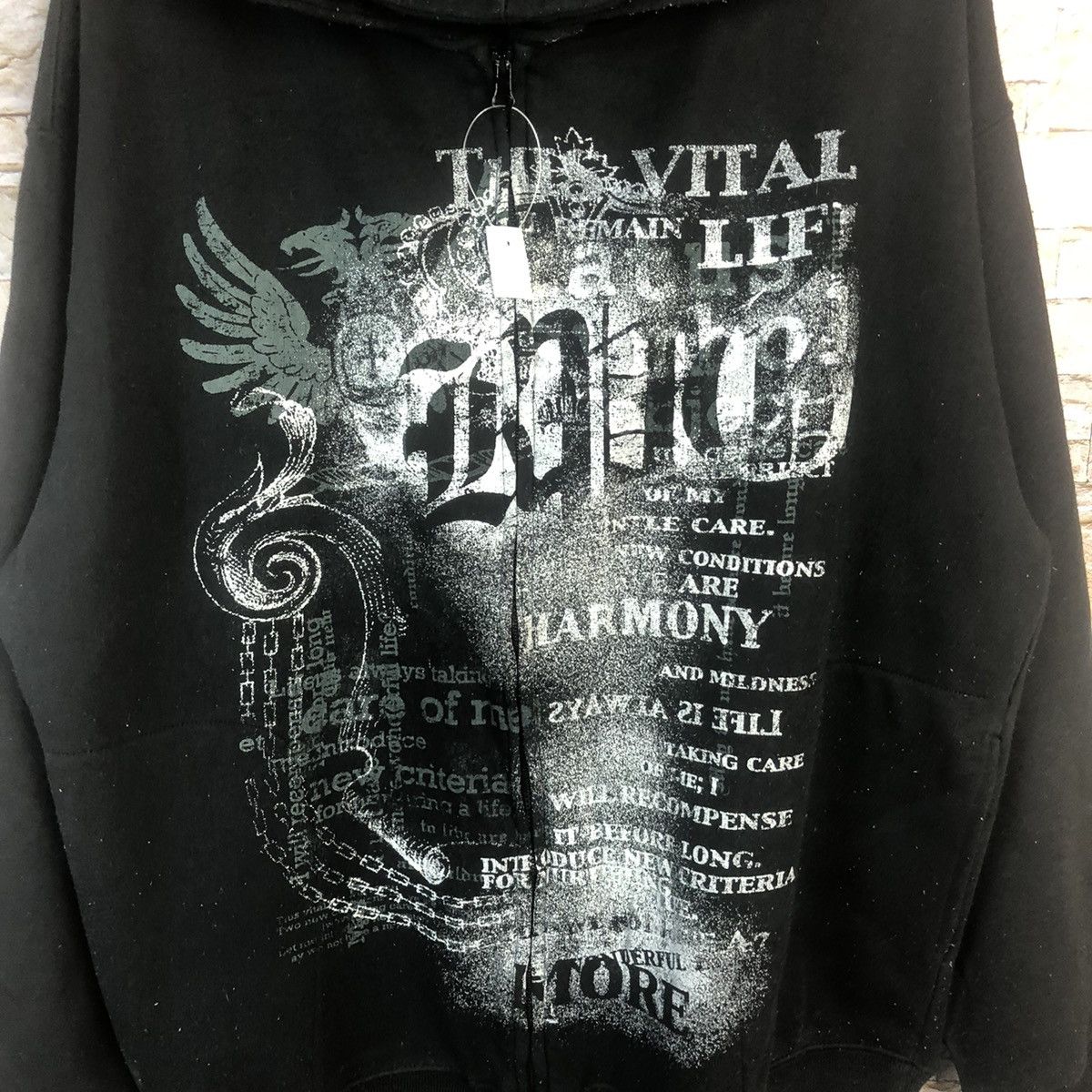 Japanese Brand DL Dino Bazzo punk skull Black sweatshirt Hoodie #A5 Size US XL / EU 56 / 4 - 5 Thumbnail