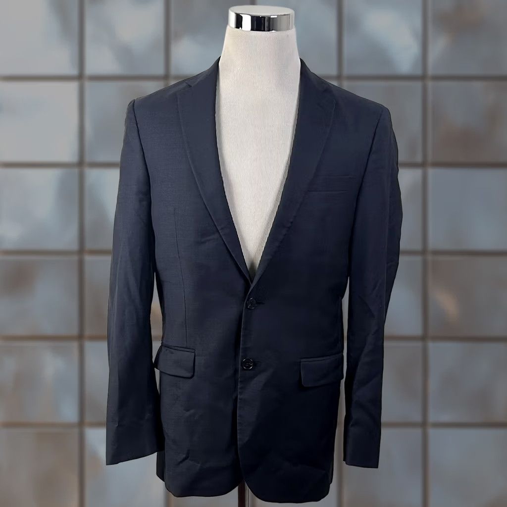 Jos. A. Bank Jos A Bank Sport Coat Dark Blue 40L Slim Fit Traveler Wool Two-Button Notch Lapel Mens Jacket Coat Regular Length Long Jacket Size US XS / EU 42 / 0 - 1 Thumbnail