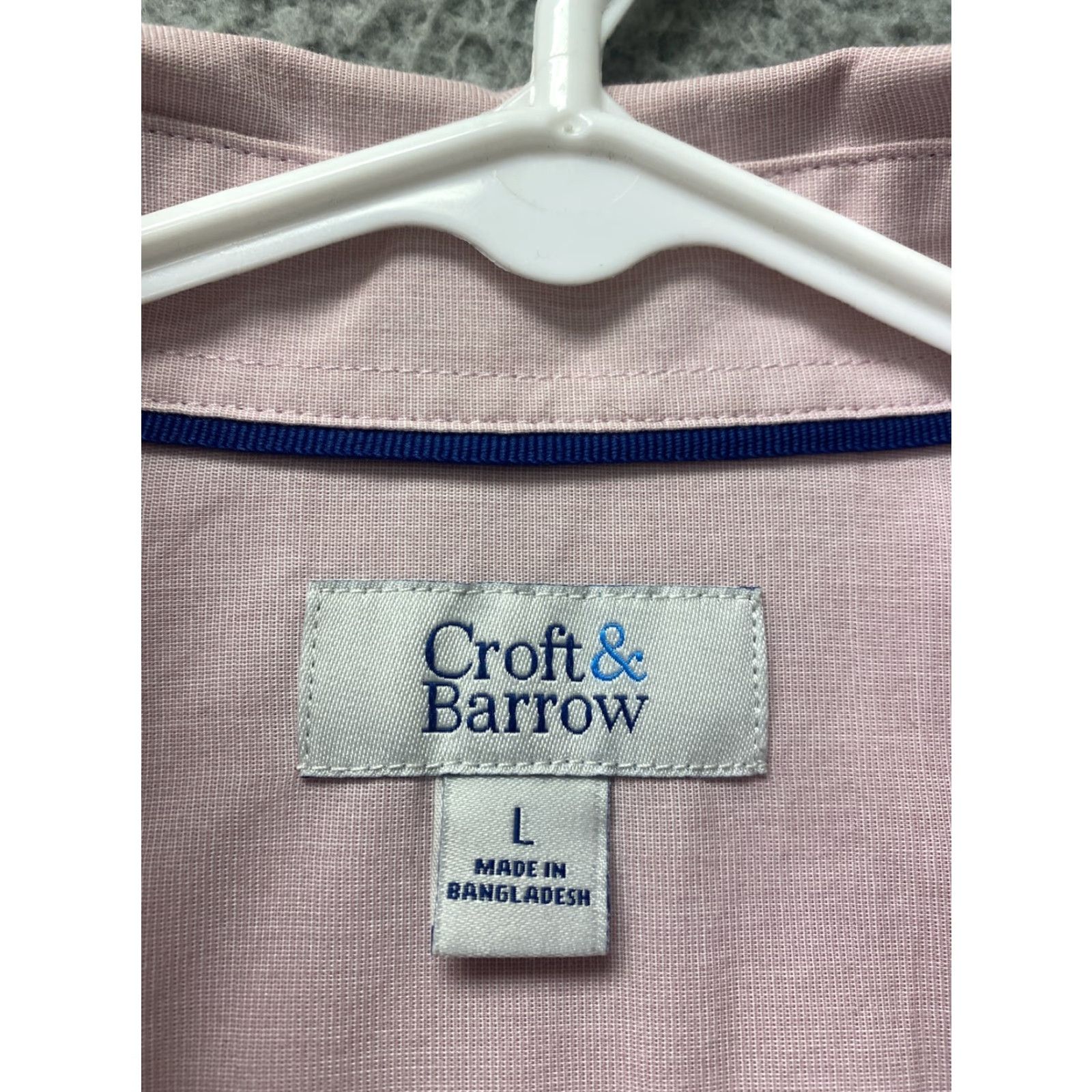 Croft & Barrow Croft & Barrow Shirt Mens Size L Button-Up Long Sleeve Pink /107-2 White Cotton Polyester Regular Men Casual Collared Button Up Shirt Size US L / EU 52-54 / 3 - 3 Thumbnail