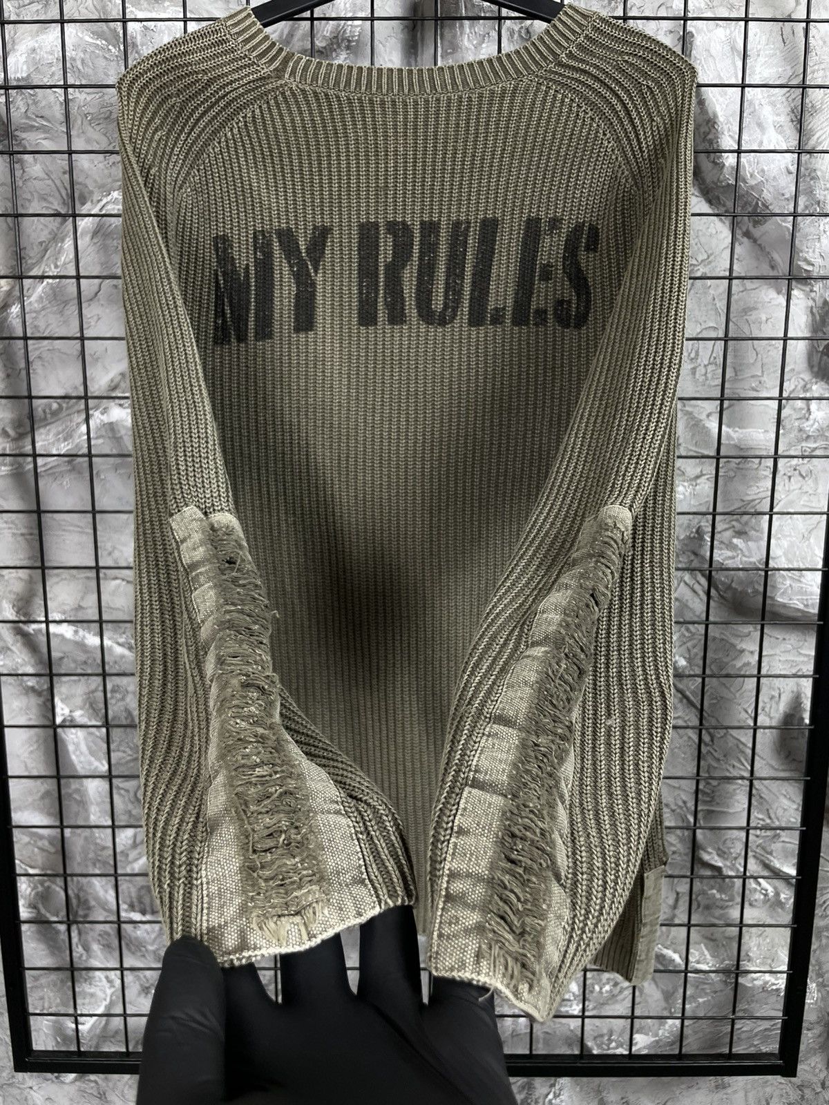 Junya Watanabe Y2K Textured Fade Distressed Sweater Military Archive Vibe Size US L / EU 52-54 / 3 - 5 Thumbnail