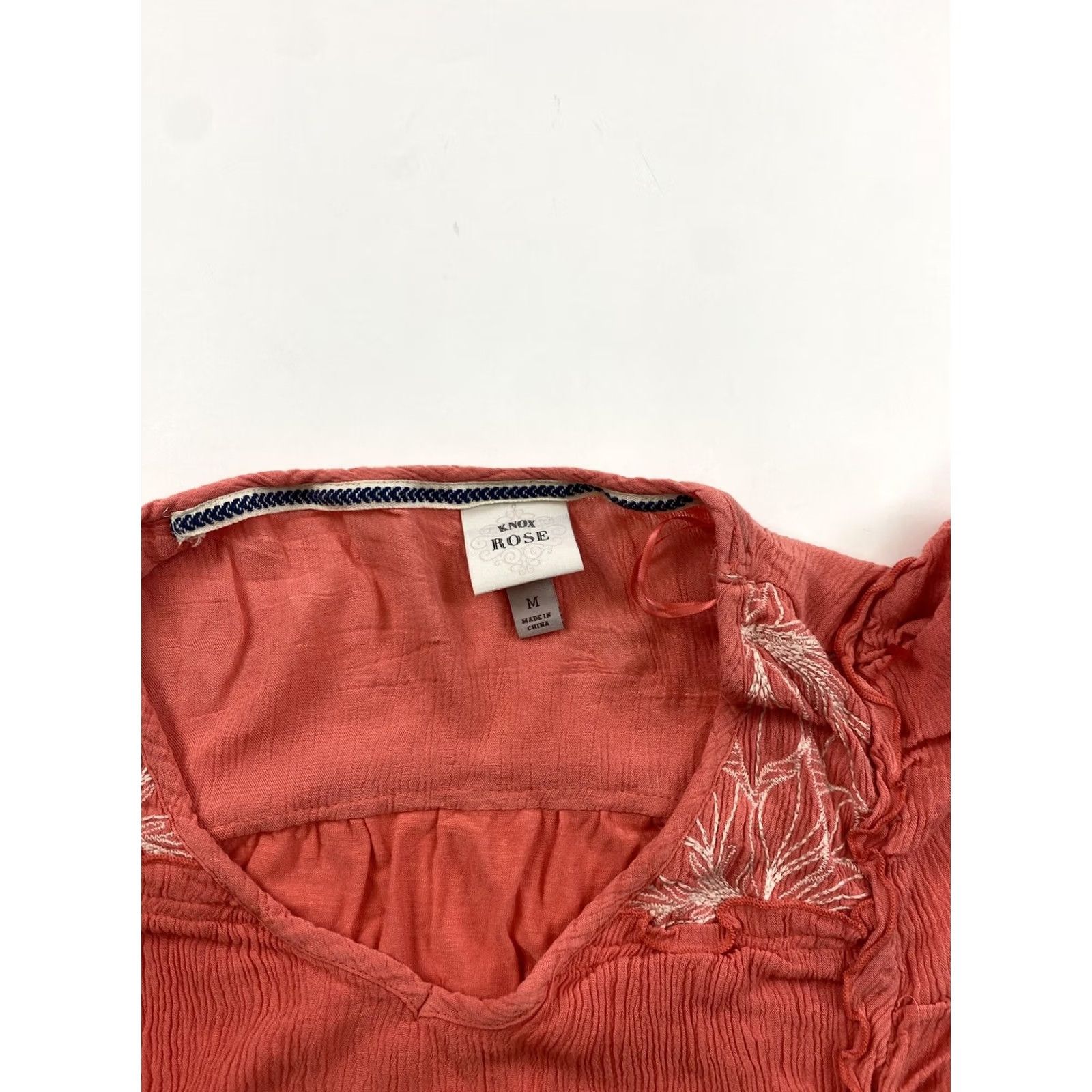 Vintage Knox Rose Blouse Womens Medium Orange V-Neck Flutter Sleeve Shirt Top Size M / US 6-8 / IT 42-44 - 2 Thumbnail