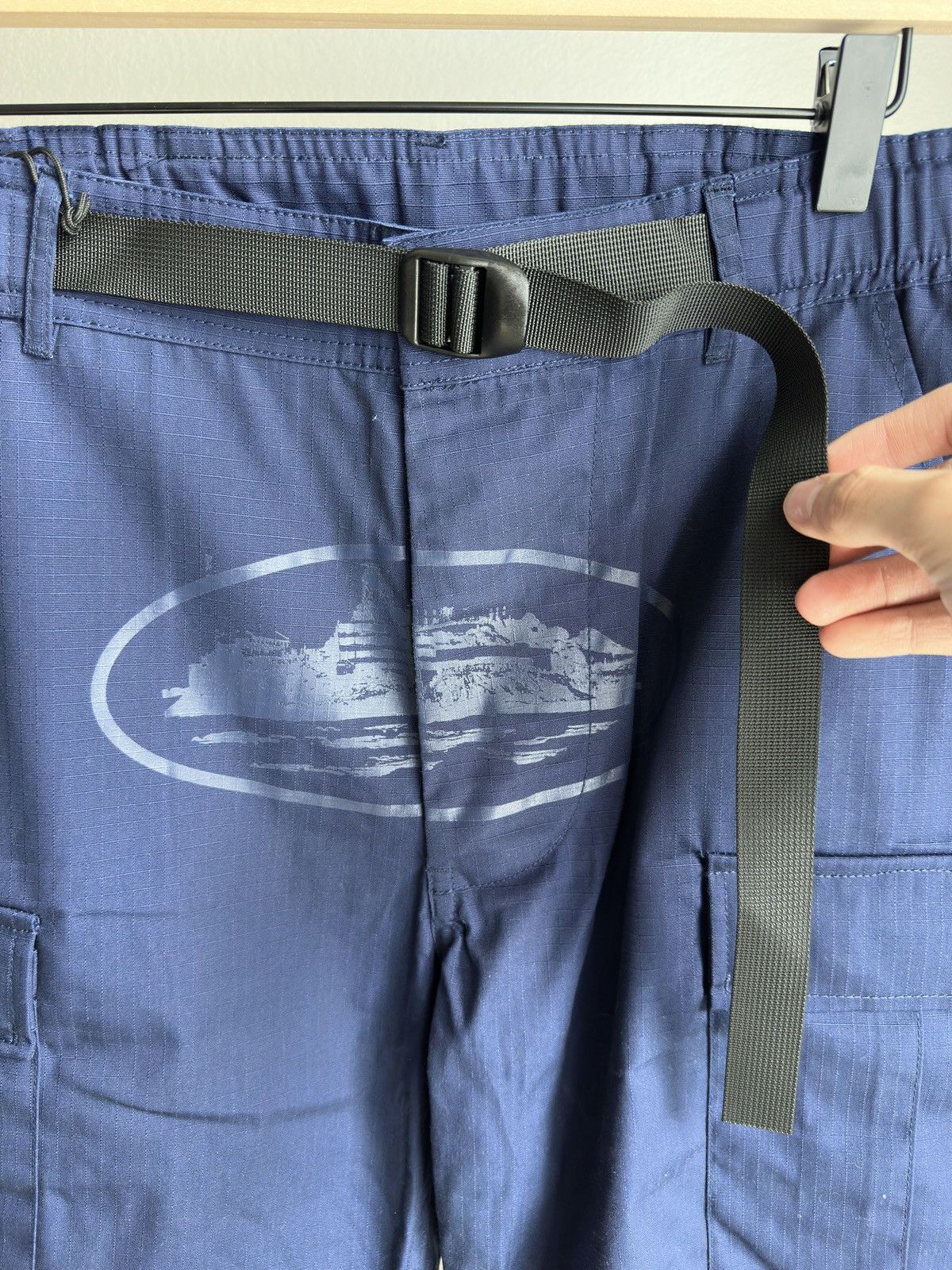 Corteiz Alcatraz Logo Guerillaz Cargo Pants Navy Size US 32 / EU 48 - 3 Thumbnail
