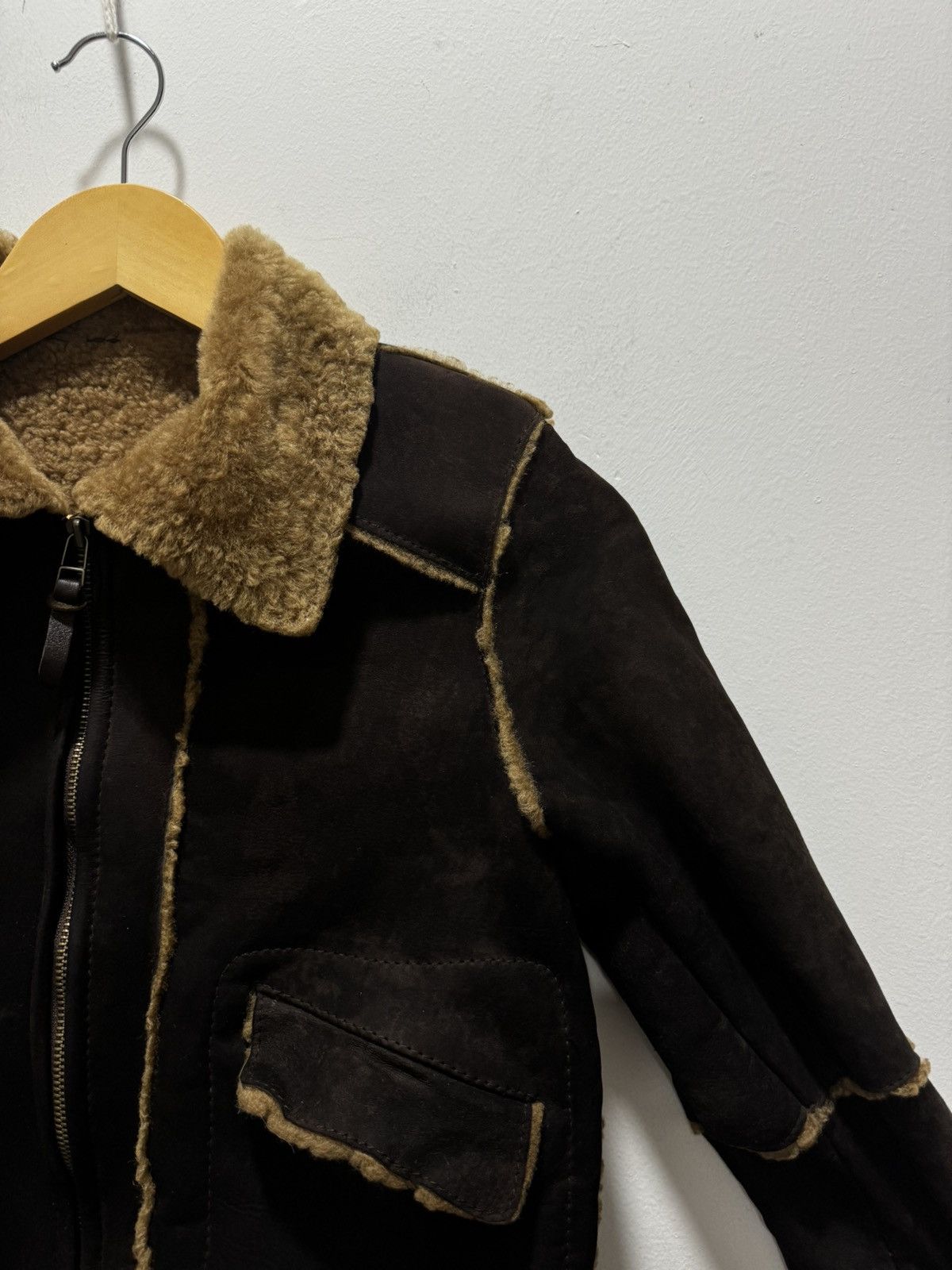 Japanese Brand × Vintage JAPANESE SPICK AND SPAN SHEEP SKIN FURRY PILOT COAT Size XS / US 0-2 / IT 36-38 - 3 Thumbnail
