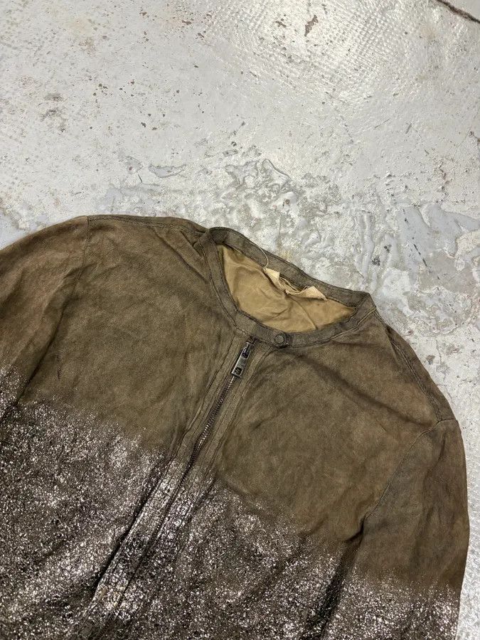 Giorgio Brato Giorgio Brato Silver Leather Crackle Biker Jacket Size XS / US 0-2 / IT 36-38 - 4 Thumbnail