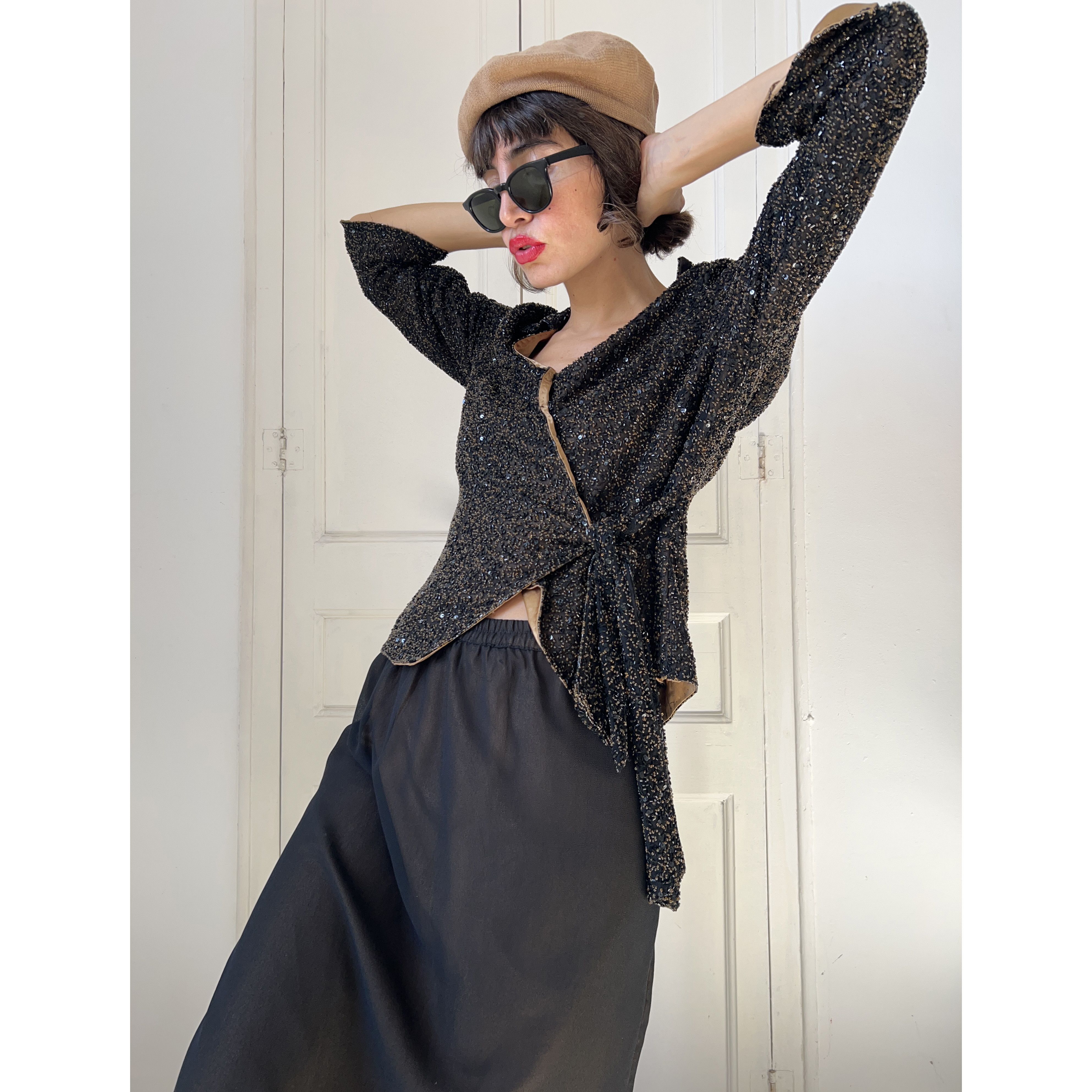 Vintage Y2K Beaded Wrap Jacket & Skirt Set Size M / US 6-8 / IT 42-44 - 5 Thumbnail