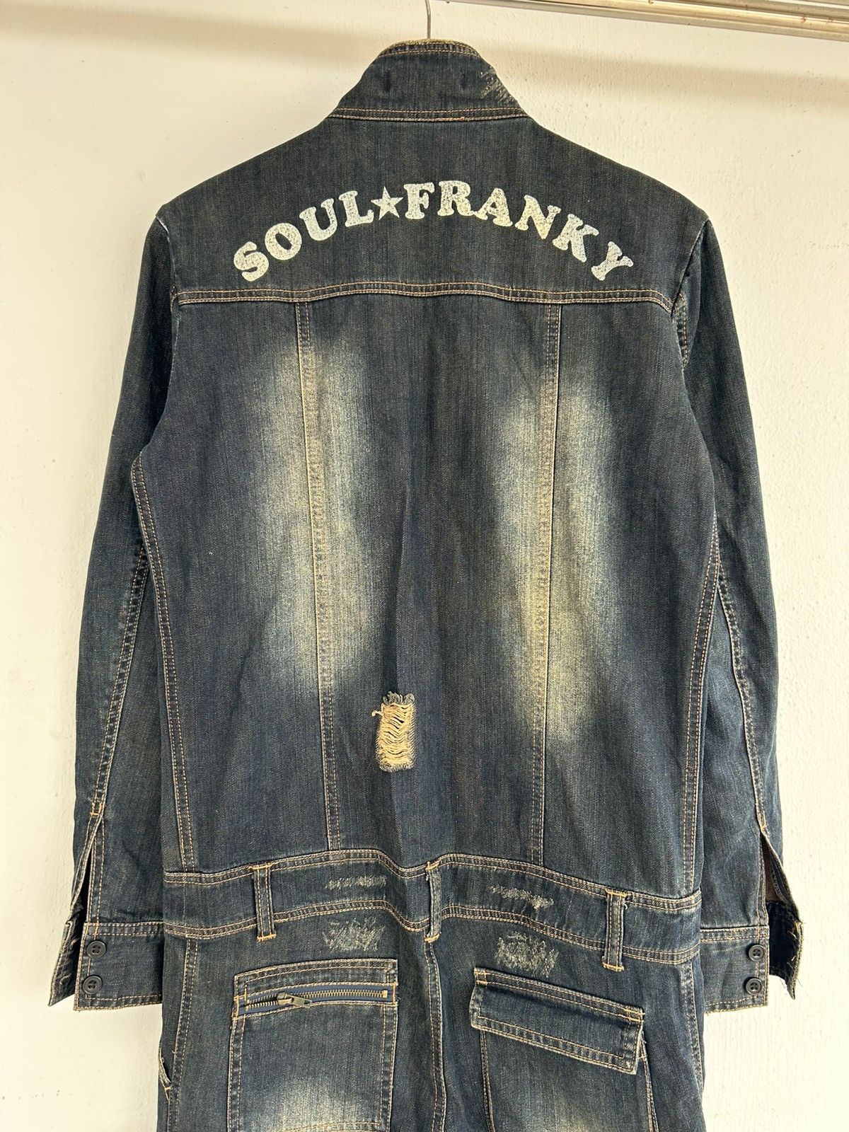 Japanese Brand Soul Franky Vintage Denim Ride Coverall Size US 32 / EU 48 - 6 Thumbnail