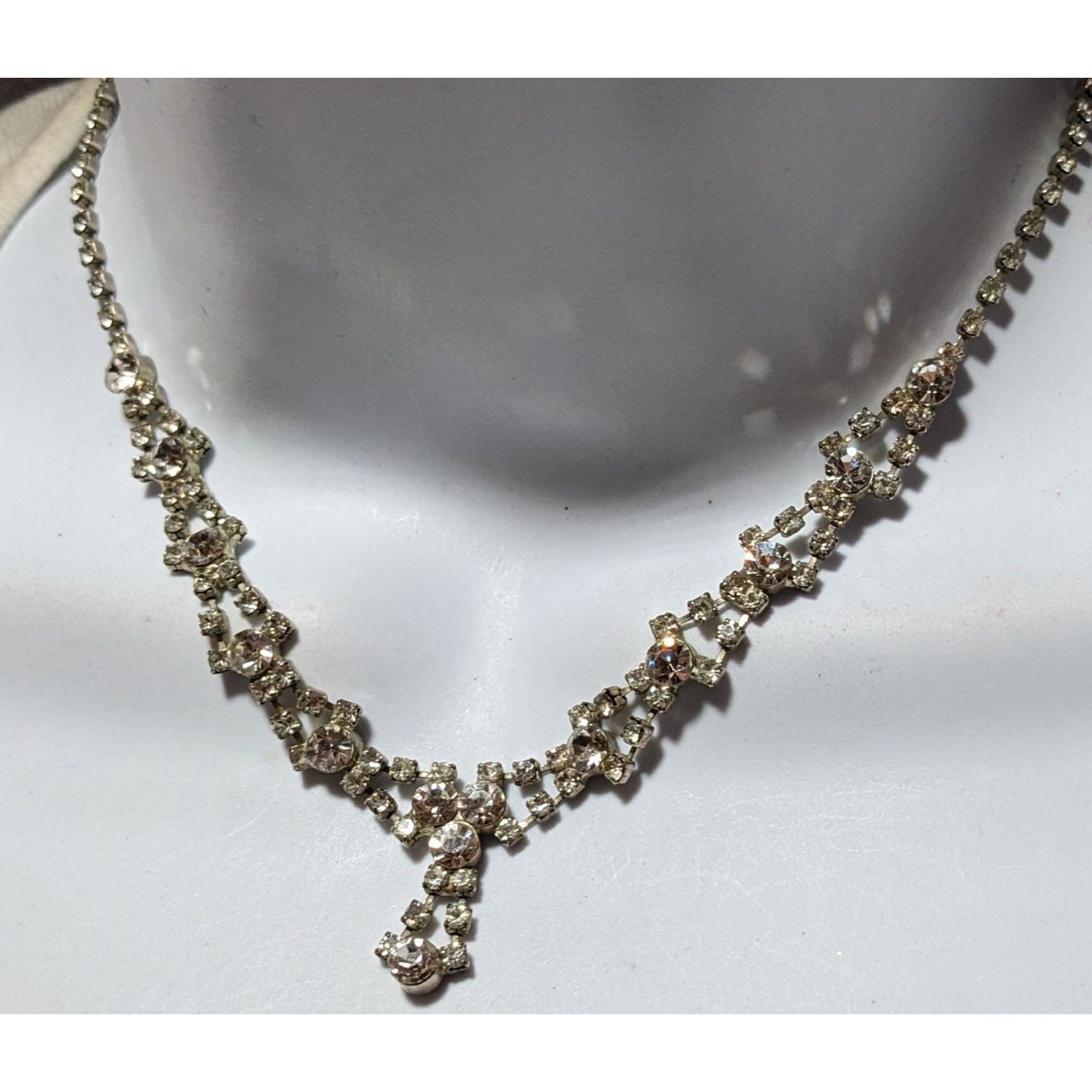 Other Vintage Silver Rhinestone Bridal Necklace Size ONE SIZE - 6 Thumbnail