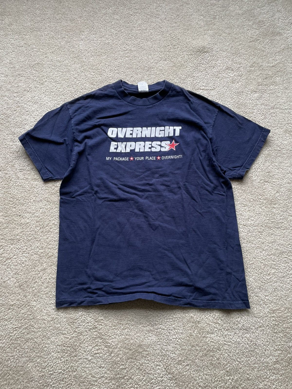 Japanese Brand × Vintage Overnight express funny humor tee Size US L / EU 52-54 / 3 - 1 Thumbnail