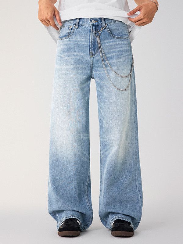 Vintage Men's casual loose straight-leg washed jeans Size US 32 / EU 48 - 1 Thumbnail