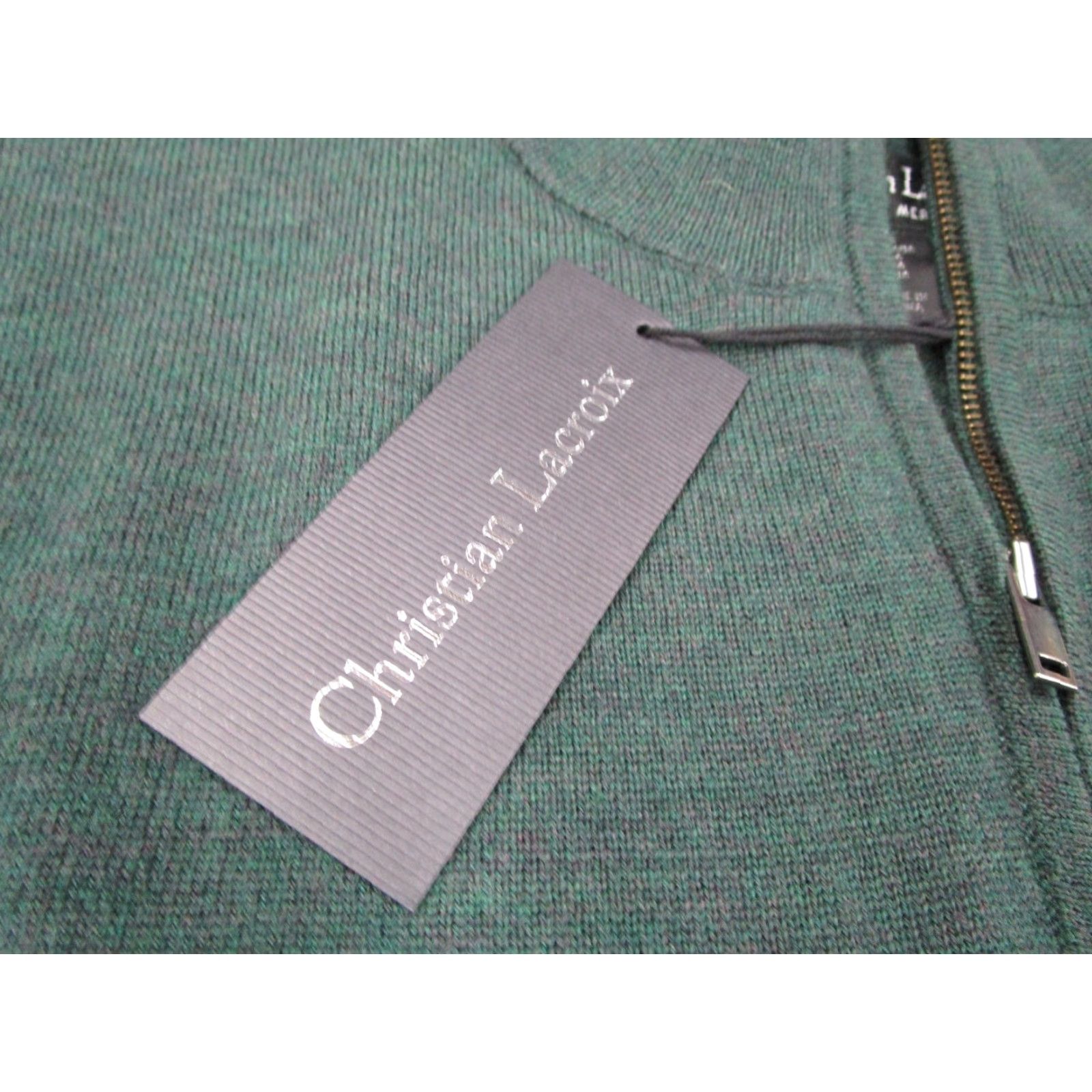 Christian Lacroix Christian Lacroix Sweater Mens Medium Green Merino Wool Knit 1/4 Zip Long Sleeve Pullover Preppy Retro Sports Mens Size US M / EU 48-50 / 2 - 3 Thumbnail