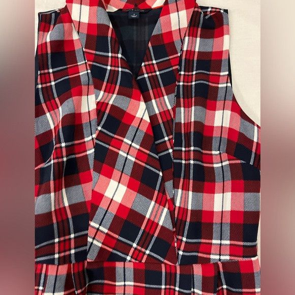 Tommy Hilfiger Tommy Hilfiger Red and Navy Plaid Lined Dress Size S / US 4 / IT 40 - 3 Thumbnail