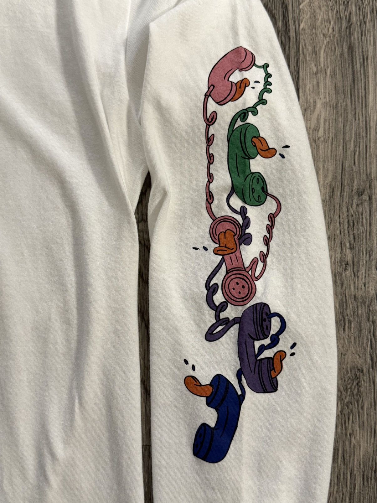 Japanese Brand Left Alone Japanese Brand White Long Sleeve Phone Sex Tee Size US L / EU 52-54 / 3 - 5 Thumbnail