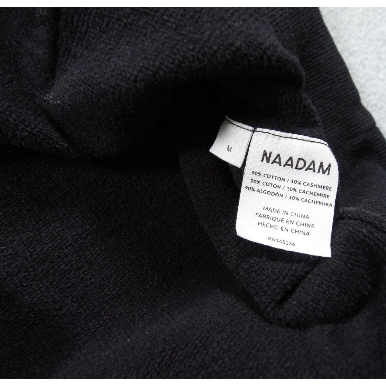 NAADAM Naadam Sweatshirt Womens Medium Black Hoodie Pullover Sweater Casual Size M / US 6-8 / IT 42-44 - 6 Thumbnail